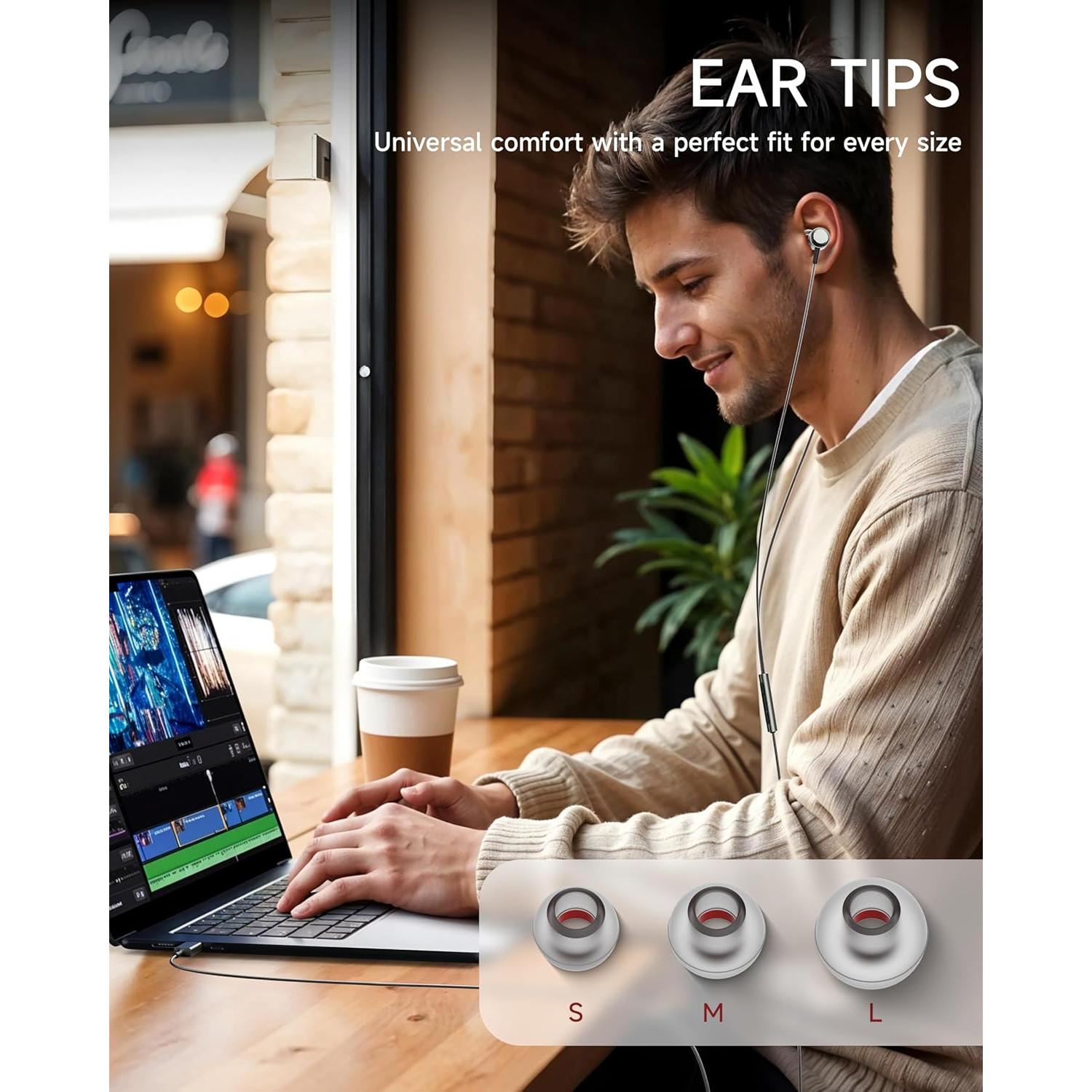 Auriculares USB C Marsno GB04 in-ear con micrófono y graves