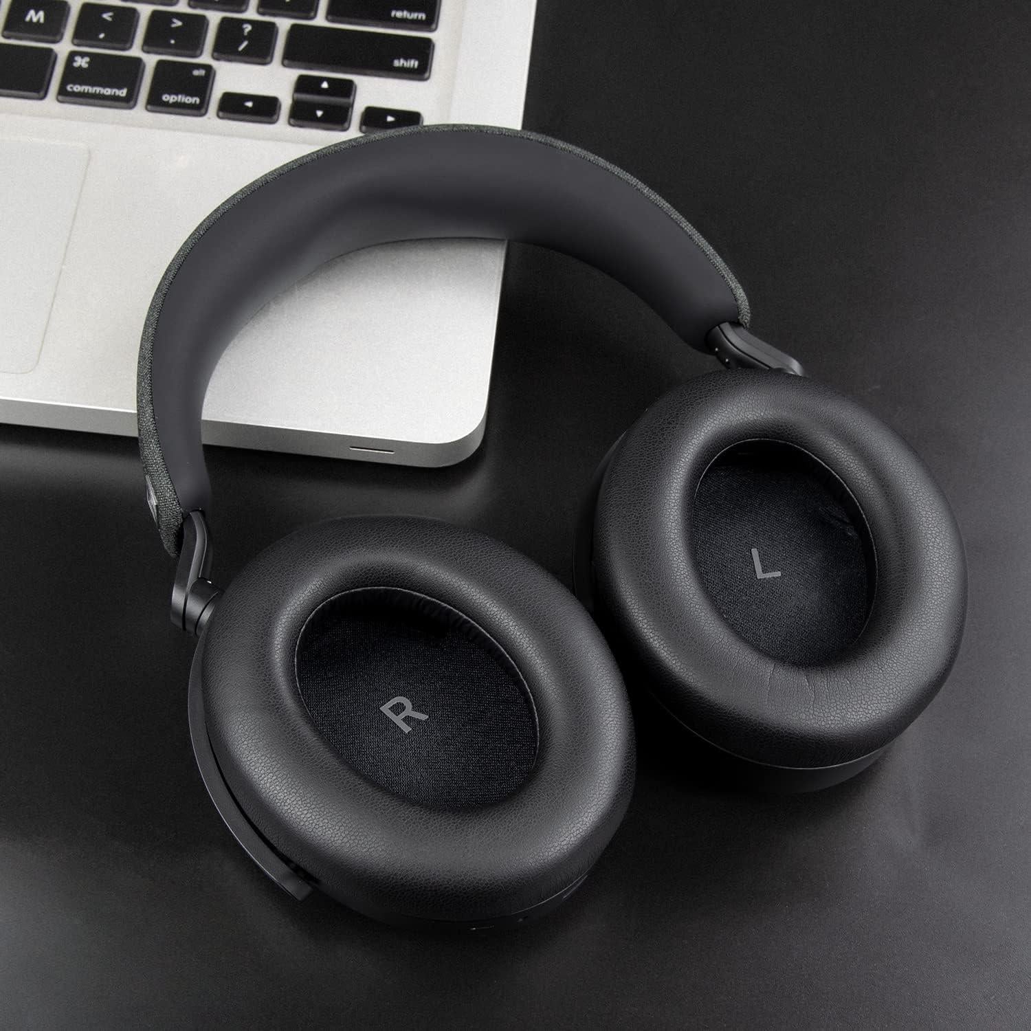Almohadillas de Cuero SOULWIT para Auriculares Sennheiser Momentum 4 - Negro