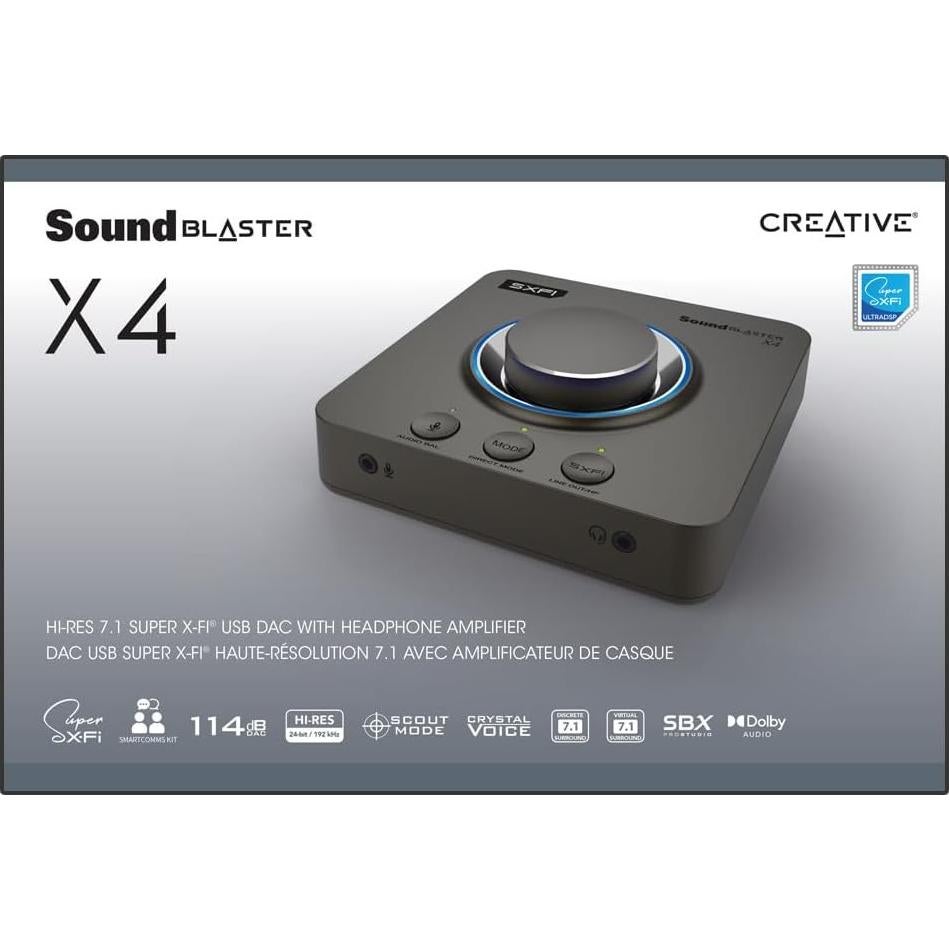 DAC USB Externo Creative Sound Blaster X4 24bit/192kHz 7.1