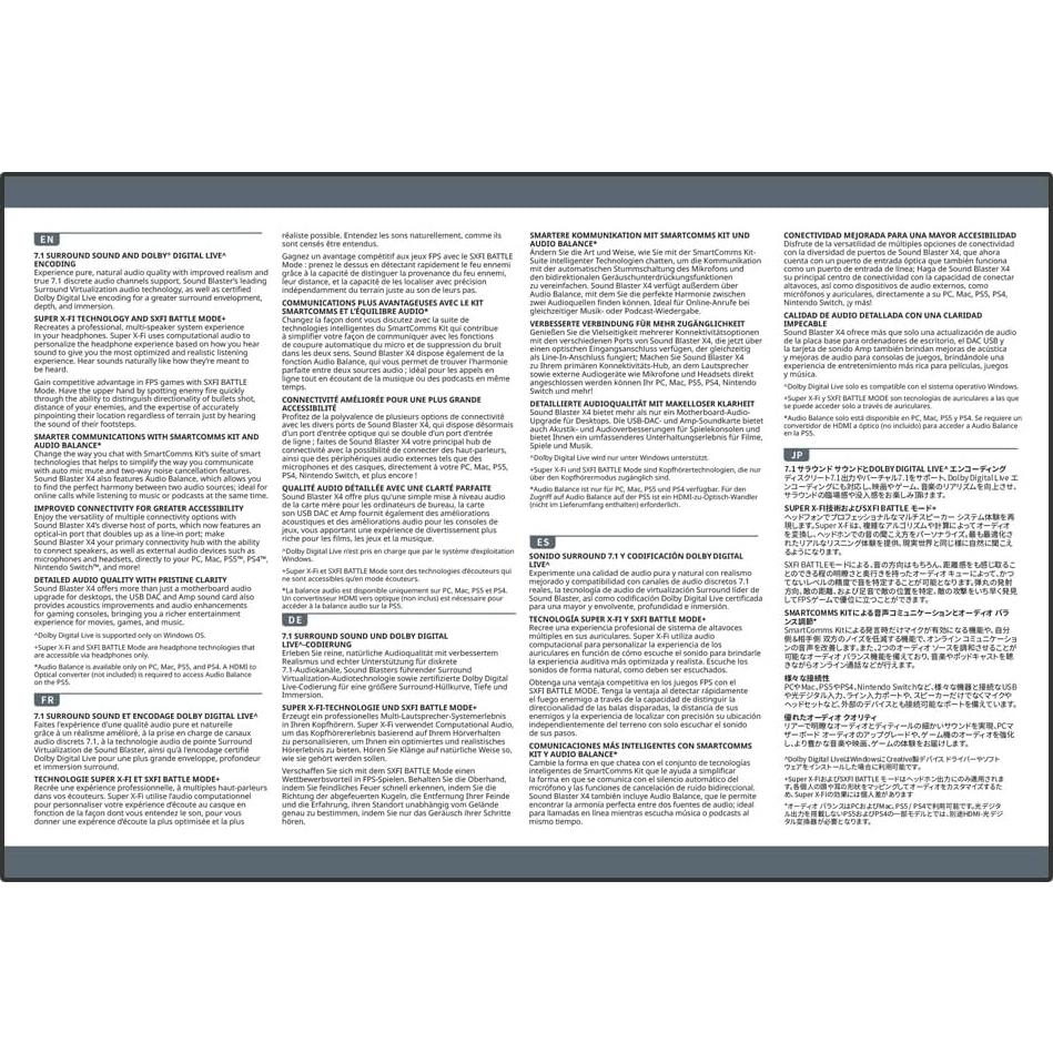 DAC USB Externo Creative Sound Blaster X4 24bit/192kHz 7.1