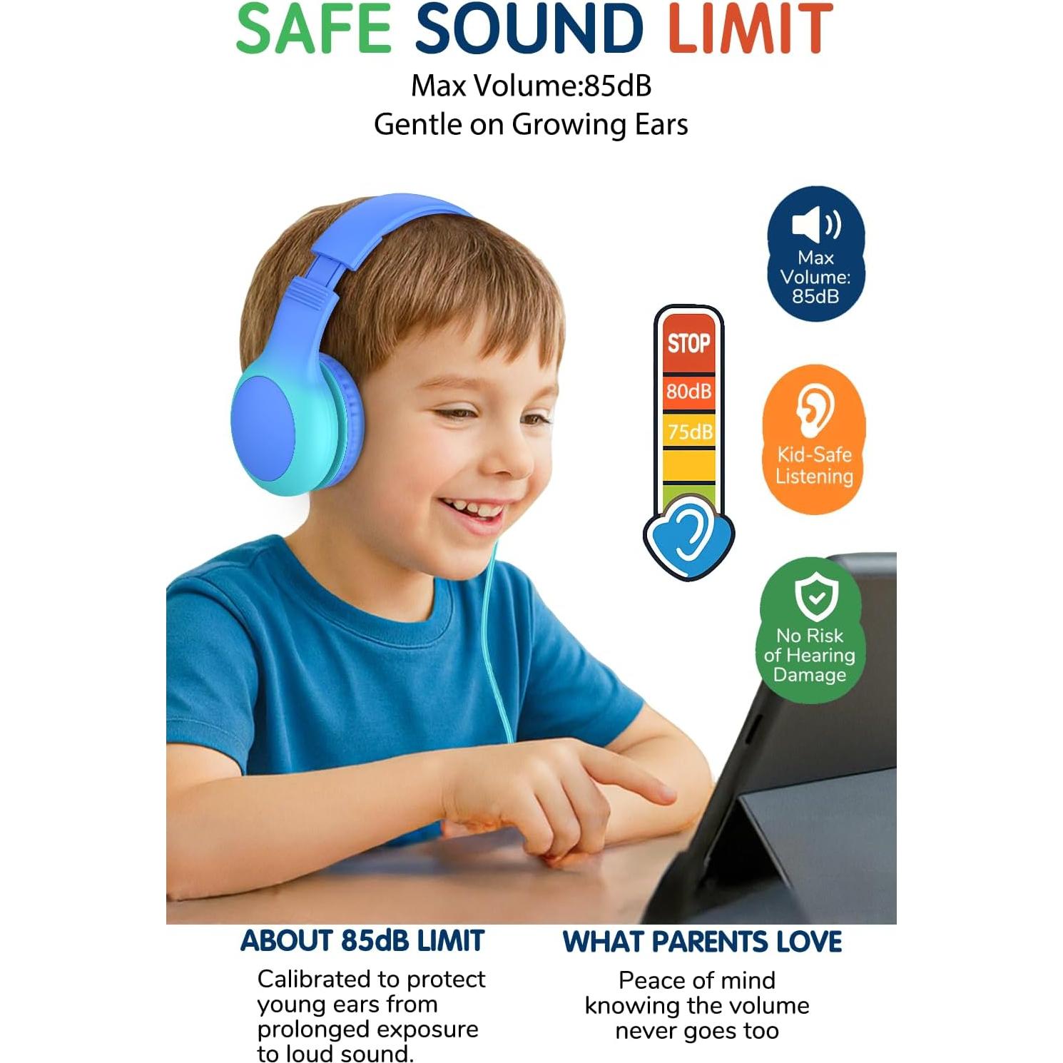 Auriculares Adoope AD532-C USB-C para Niños, Protección 85dB