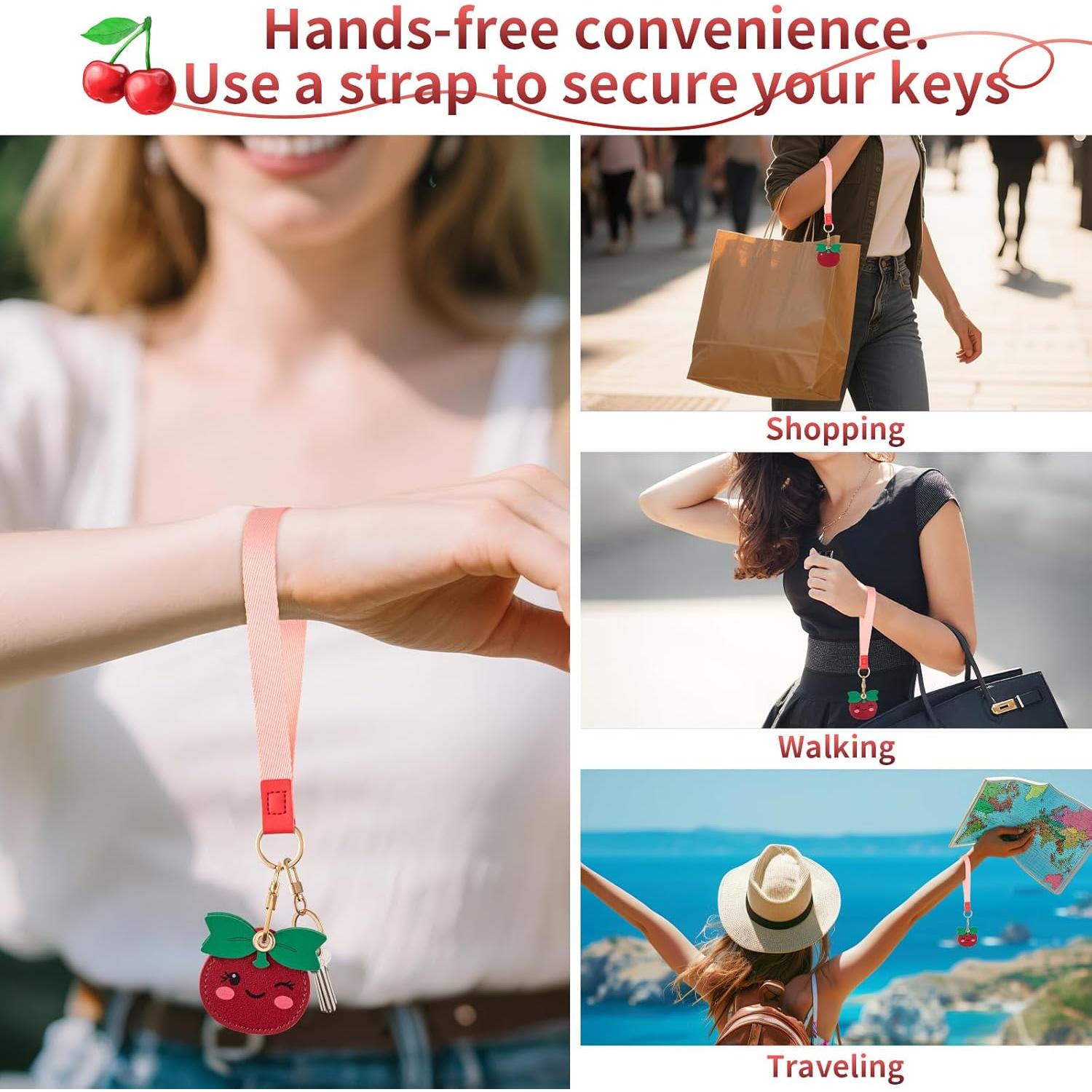 Soporte para Airtag PSRAT - Funda de cuero sintético 3 en 1