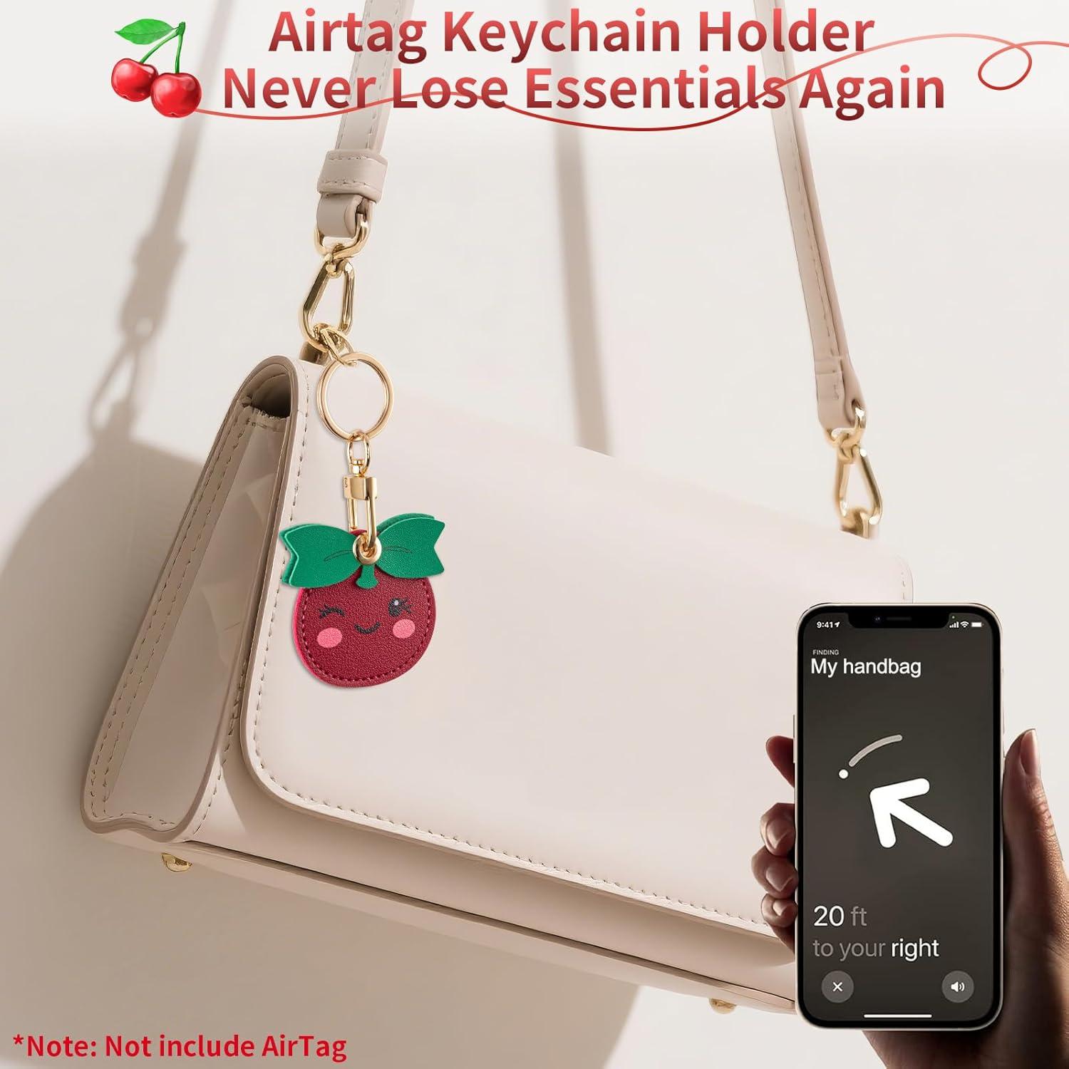 Soporte para Airtag PSRAT - Funda de cuero sintético 3 en 1