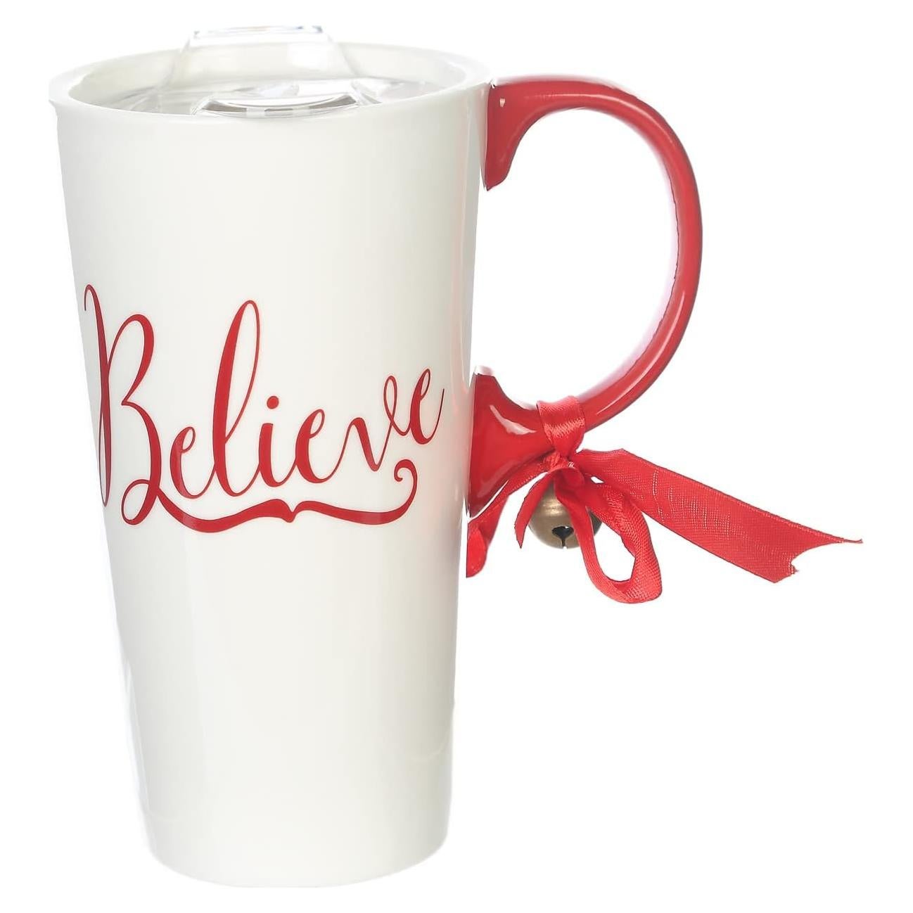 Taza de Cerámica Navideña Topadorn 502 ml con Tapa y Caja