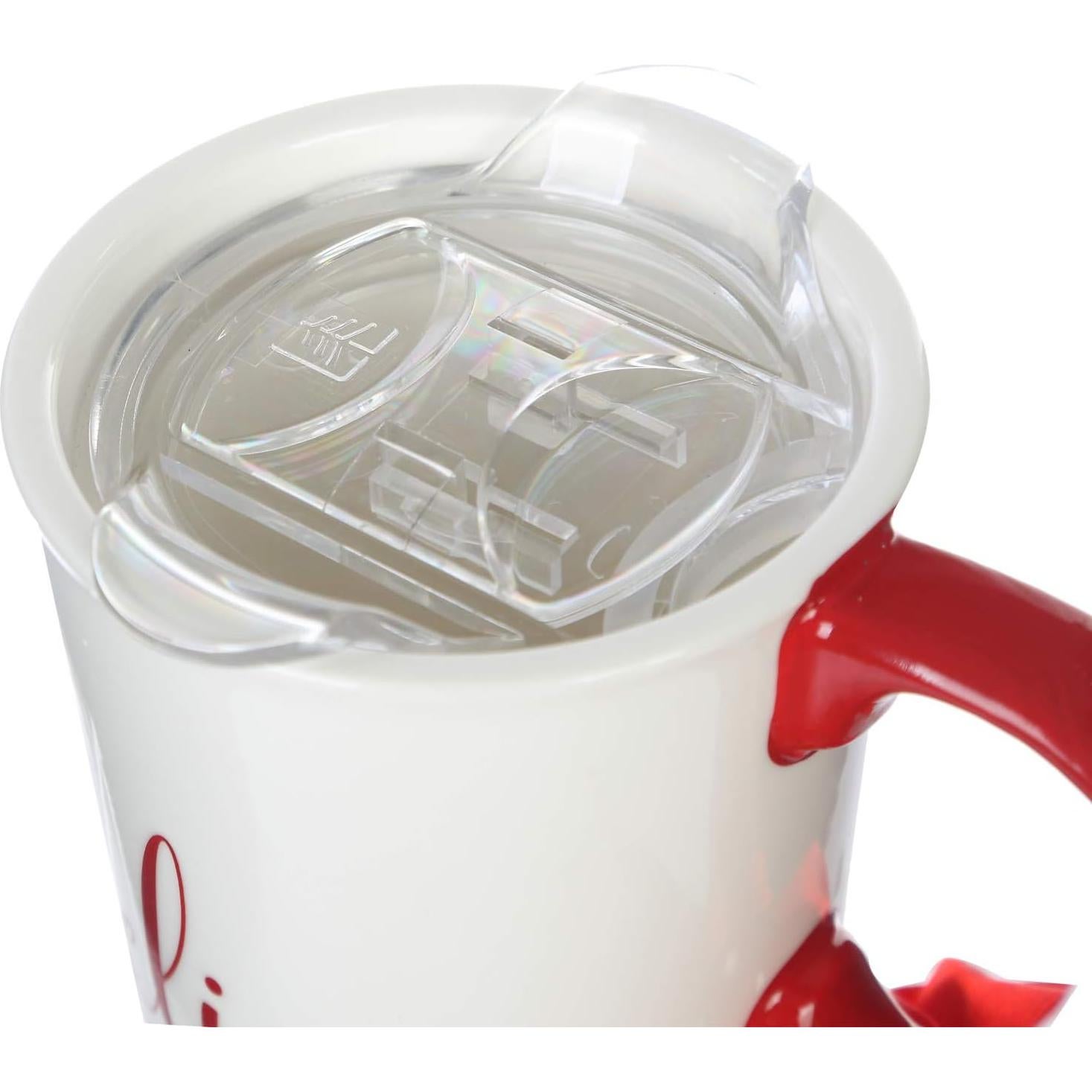 Taza de Cerámica Navideña Topadorn 502 ml con Tapa y Caja