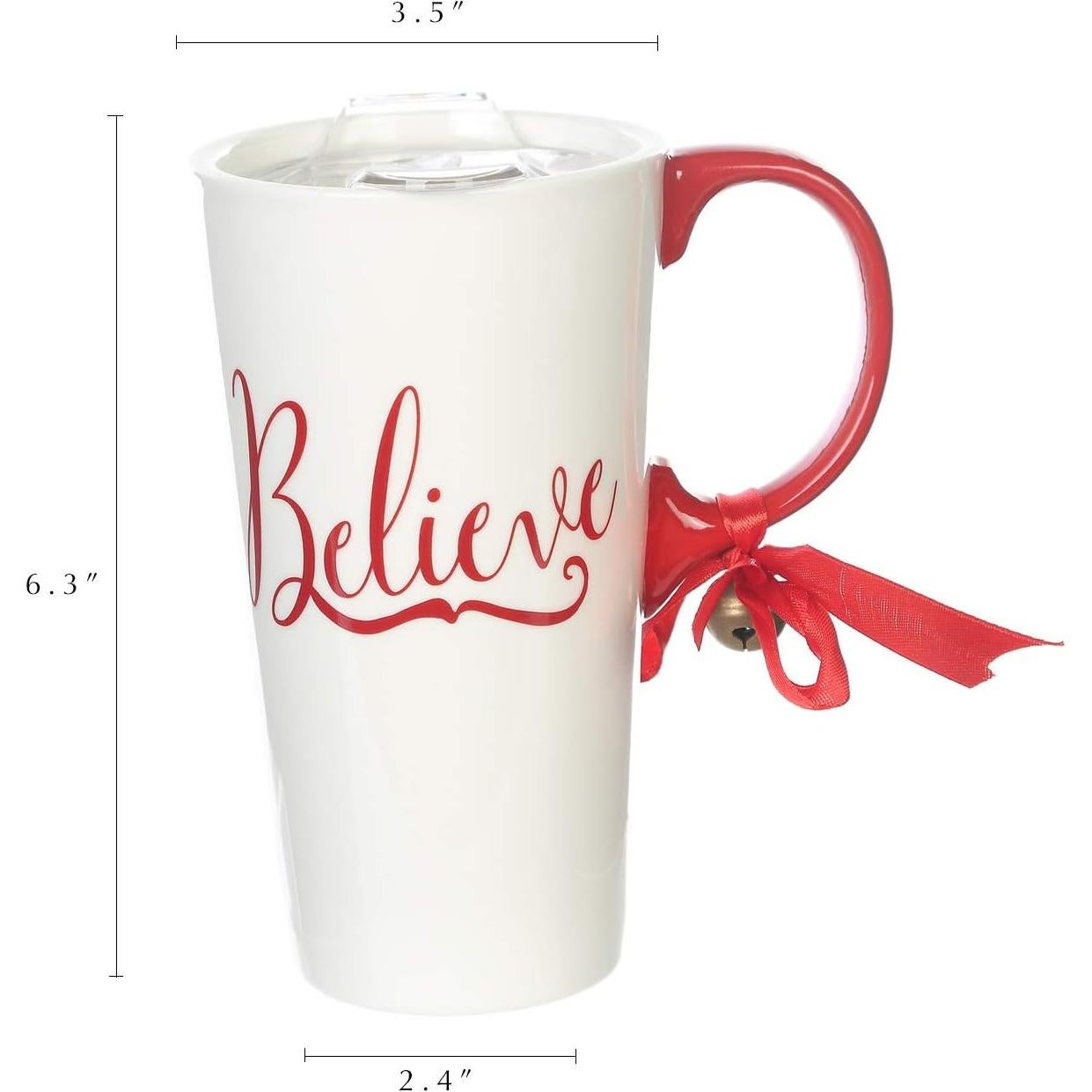 Taza de Cerámica Navideña Topadorn 502 ml con Tapa y Caja