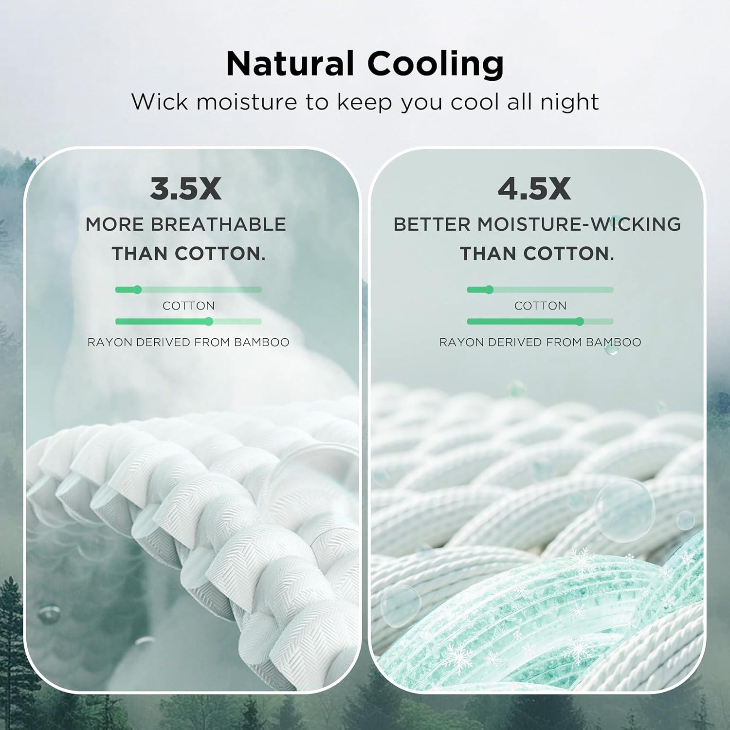 Manta Enfriadora King Bedsure Algodón y Bambú Verde Salvia