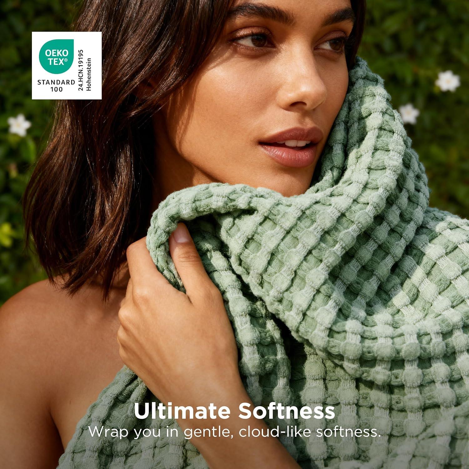 Manta Enfriadora King Bedsure Algodón y Bambú Verde Salvia