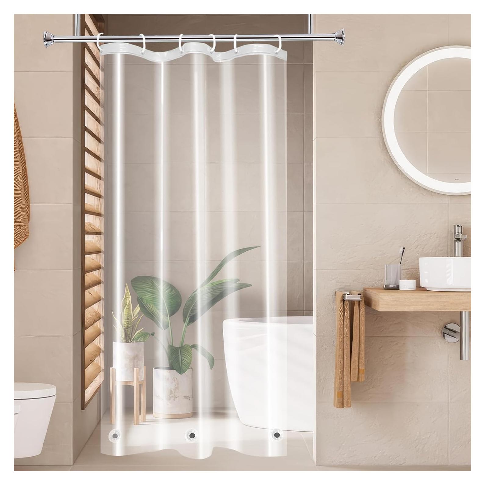 Cortina de Ducha AooHome 91x183 cm Transparente Impermeable