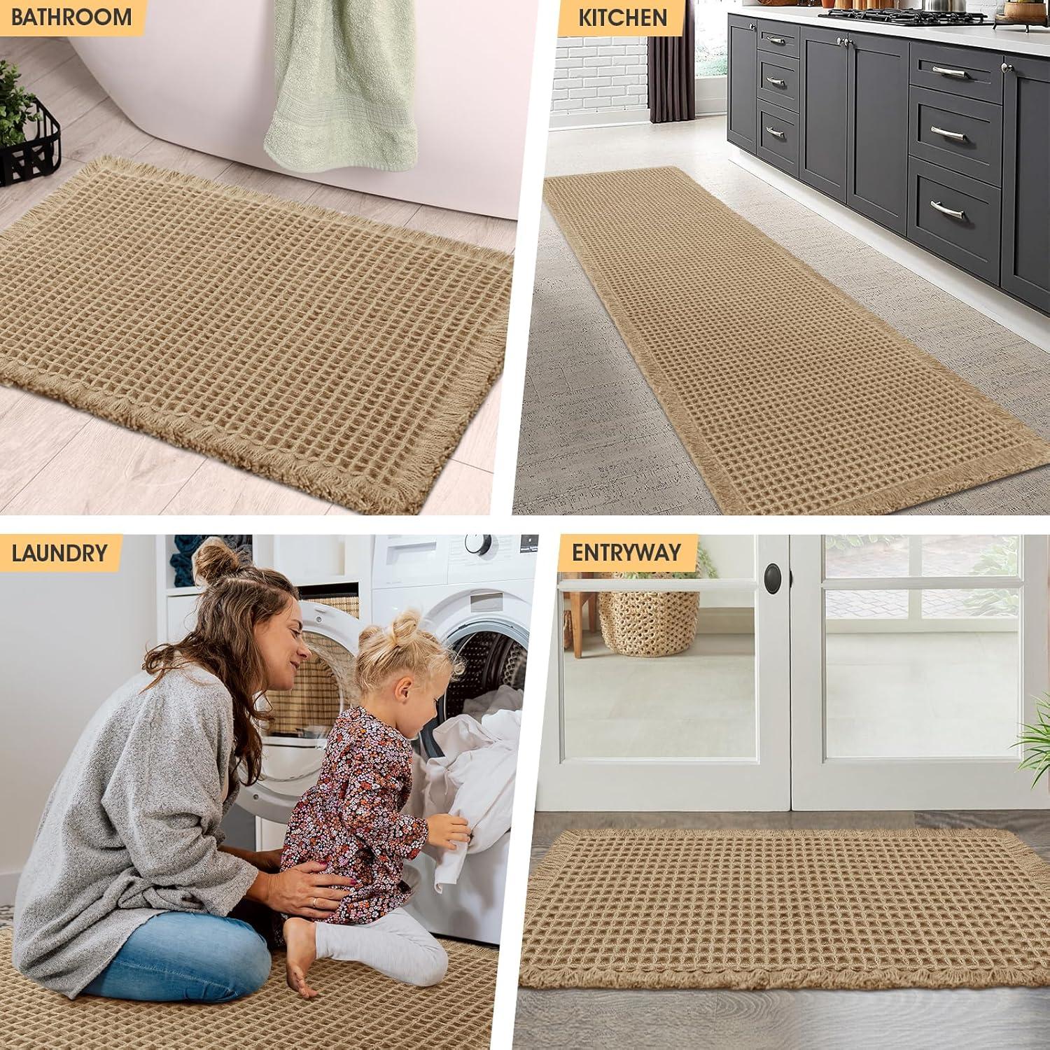 Alfombra de Baño Beige IM HOME 61x43cm Antideslizante