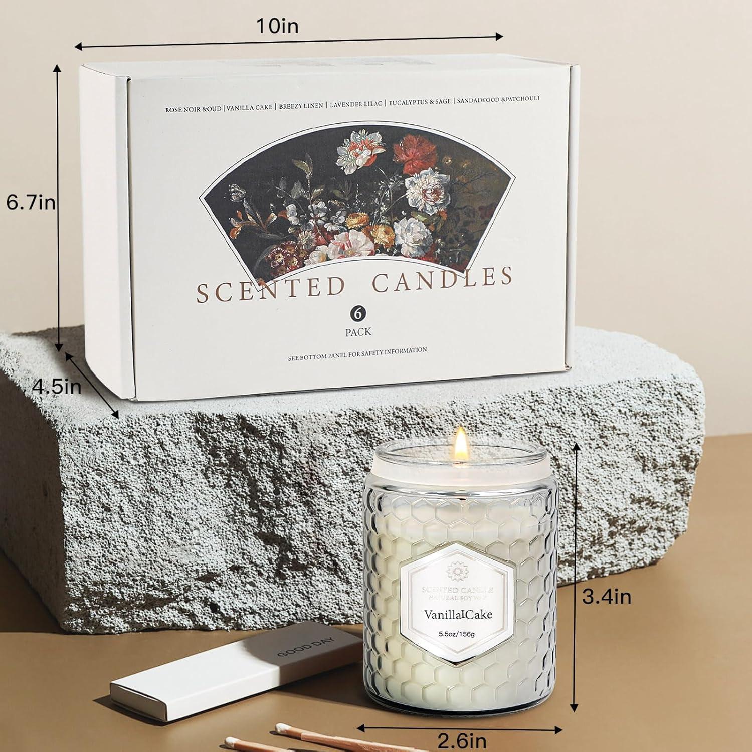 Set de 6 Velas Aromáticas de Soja Shenzhen - 240 Horas