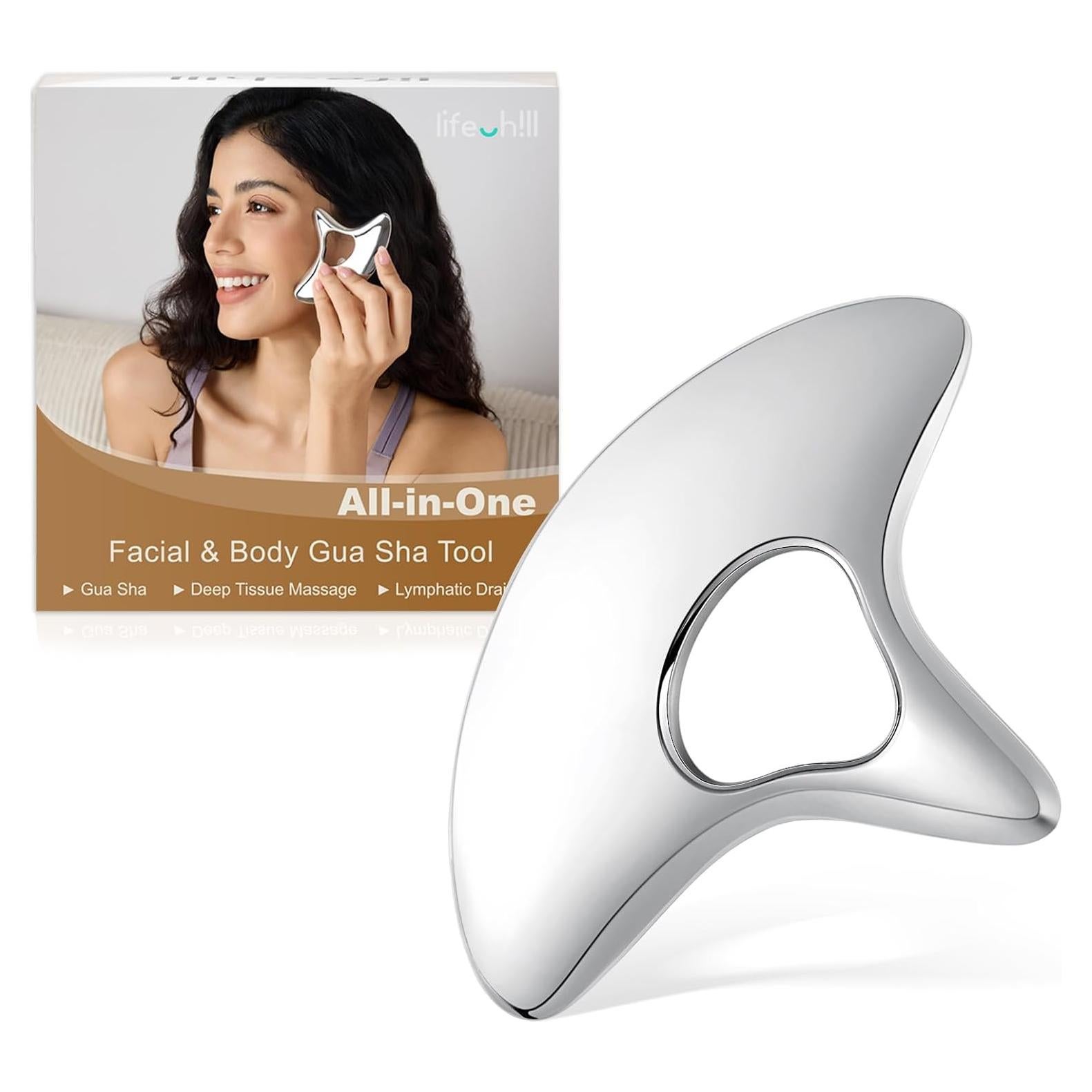 Gua Sha de Acero Inoxidable Lifechill para Masaje y Drenaje Linfático
