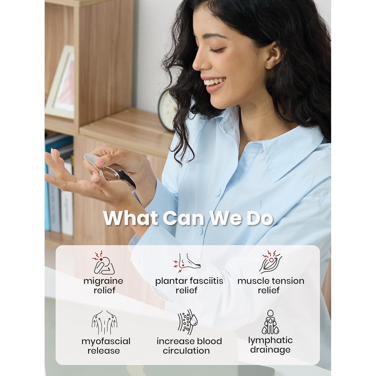 Gua Sha de Acero Inoxidable Lifechill para Masaje y Drenaje Linfático