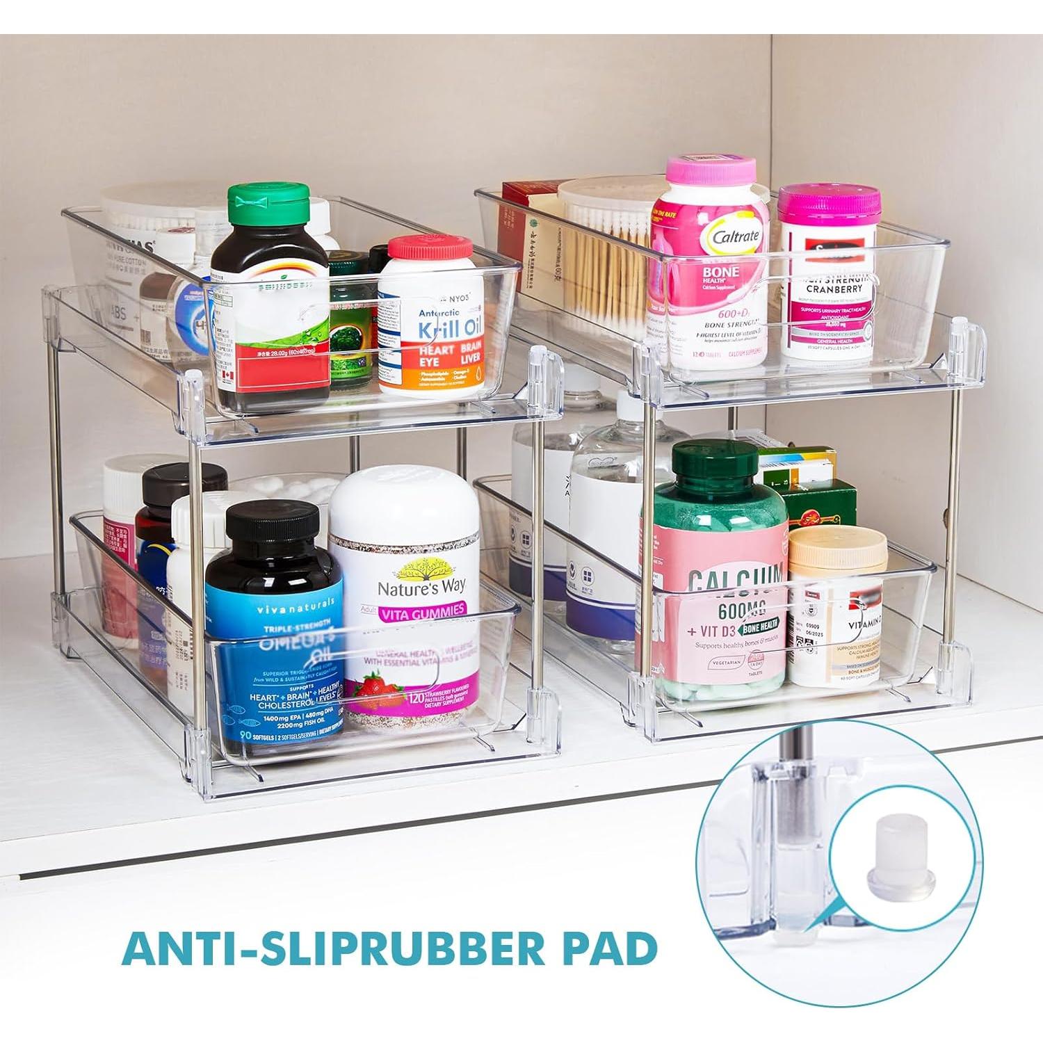 Organizadores de Baño Transparentes World-in-one 2 Niveles