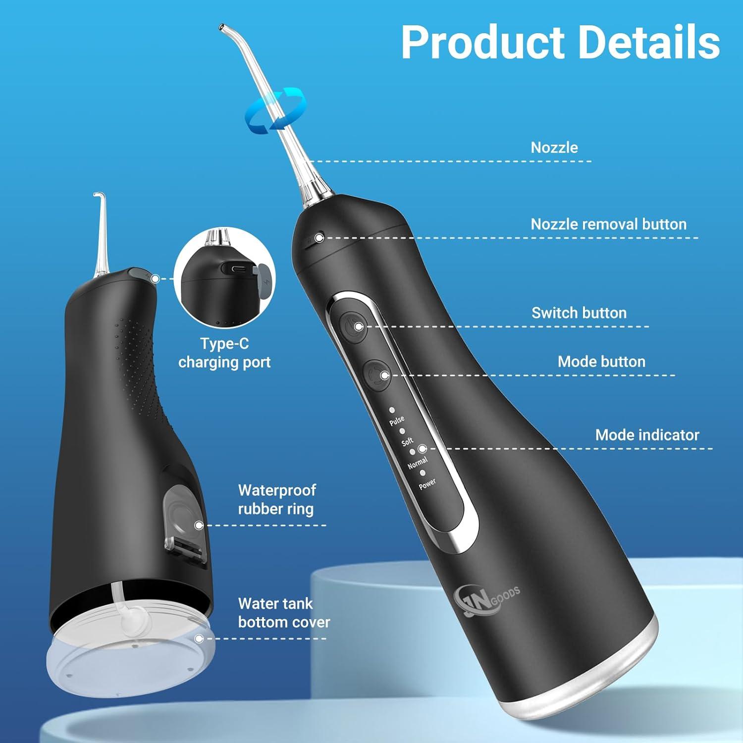 Irrigador Oral Inalámbrico JNGOODS M159 Pro 300ml IPX7 4 Modos