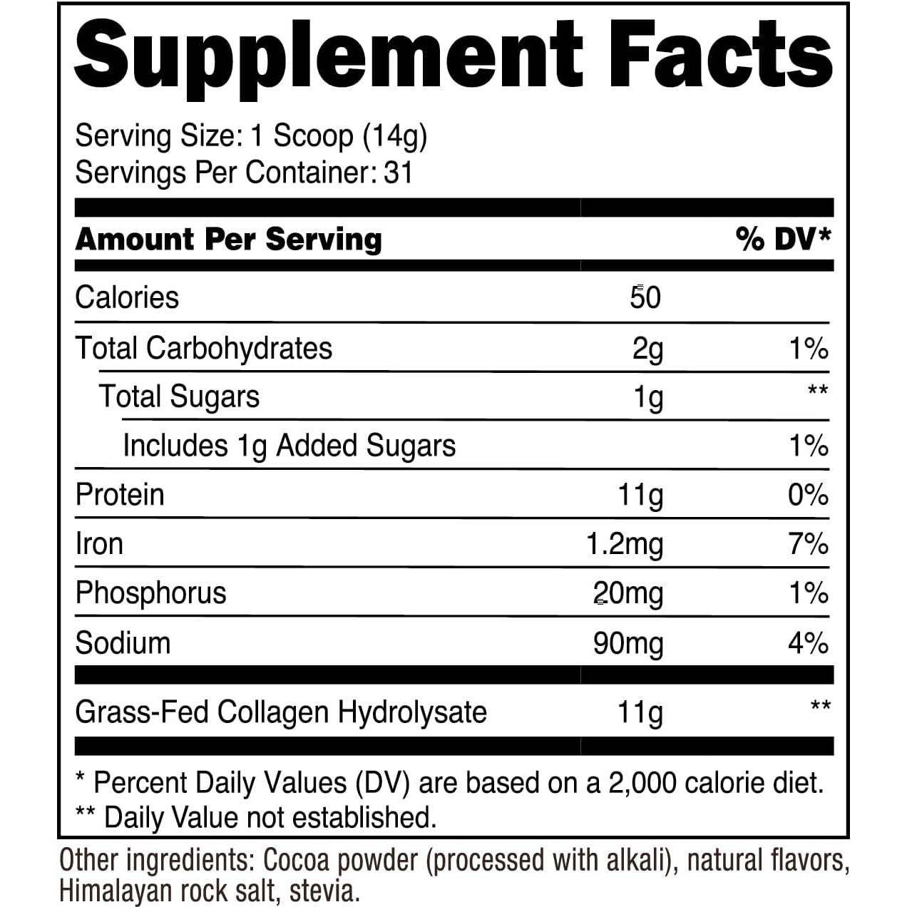 Polvo de Colágeno Hidrolizado Nutricost 454g Sabor Chocolate