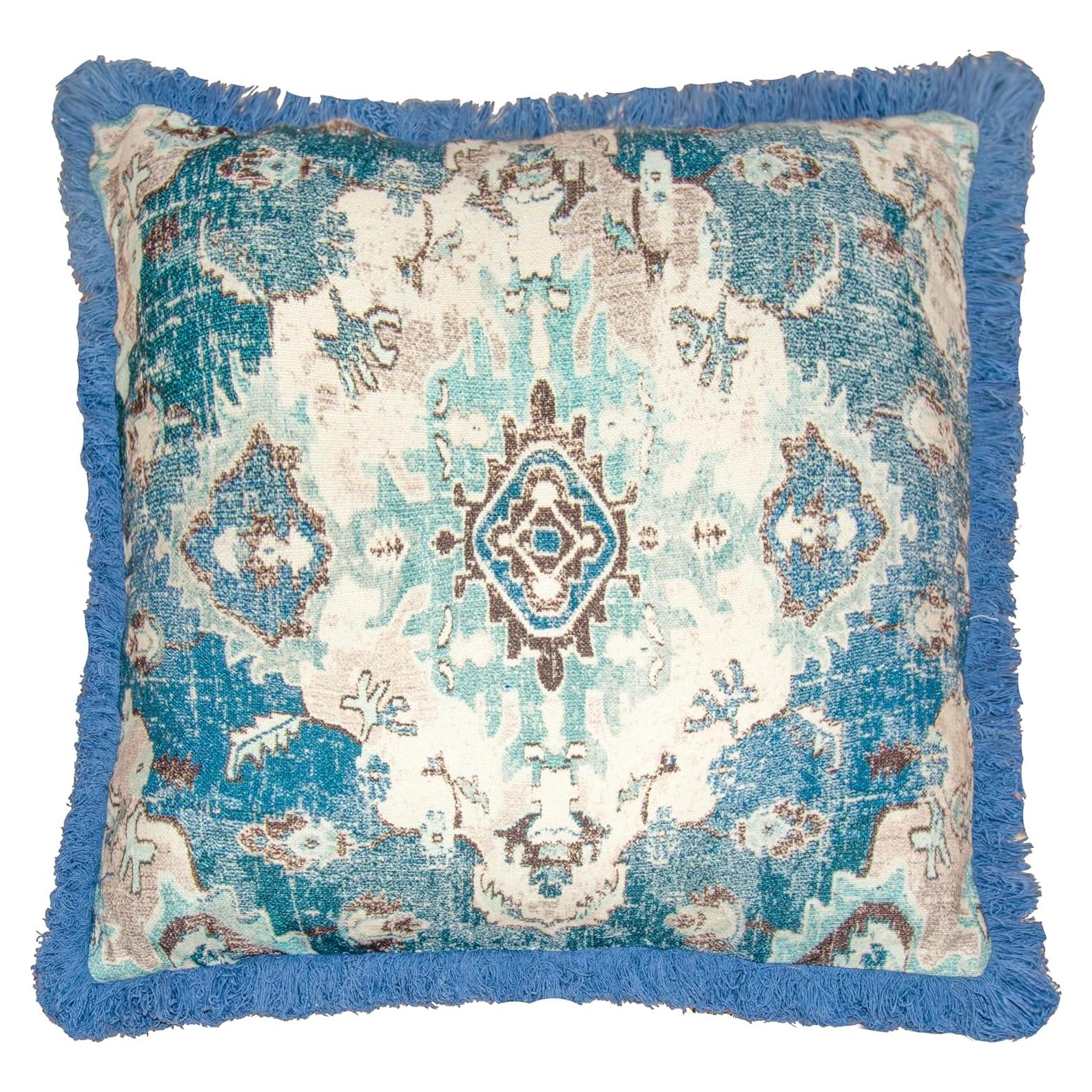Funda de Almohada Cuadrada 66 cm Mandala Life ART Algodón Azul