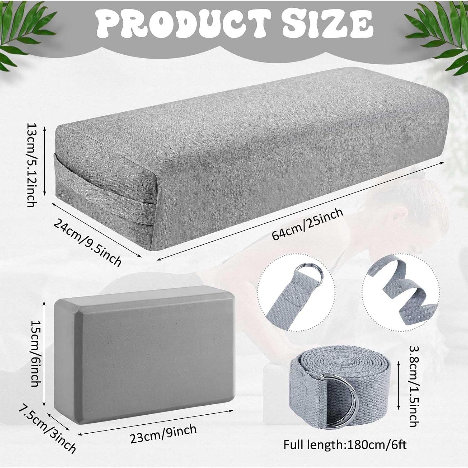 Set de Yoga PullCrease: Cojín, Bloques y Correa Antideslizante