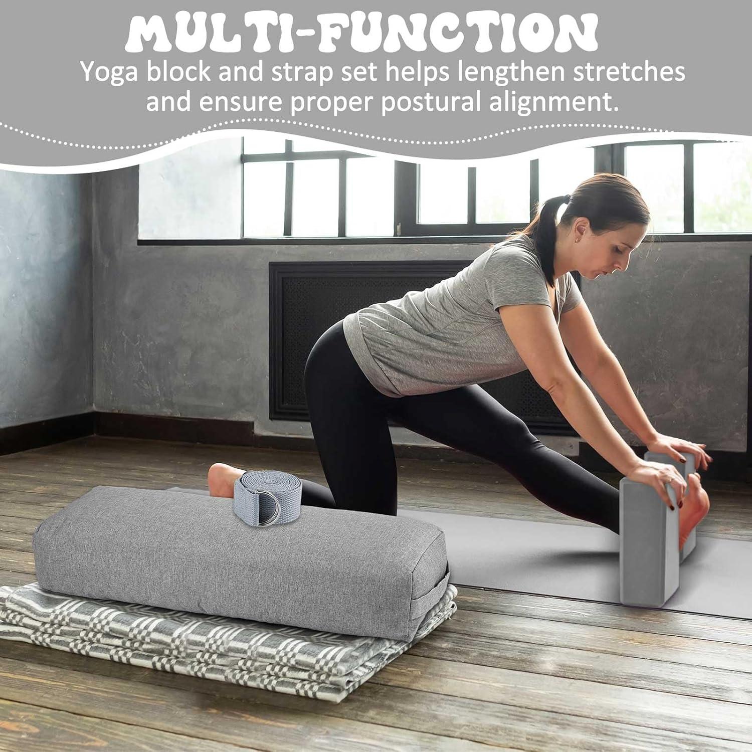 Set de Yoga PullCrease: Cojín, Bloques y Correa Antideslizante