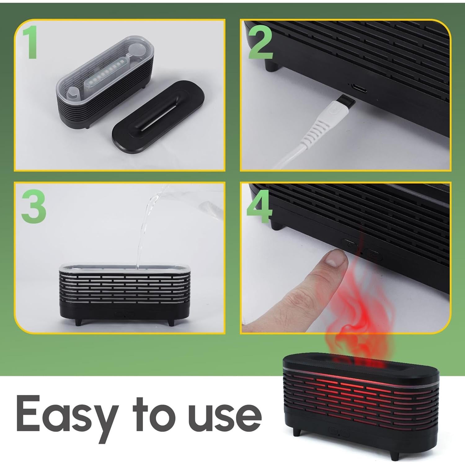 Difusor de Llama Colorida DoReFaSol 120ml Aromaterapia Negro