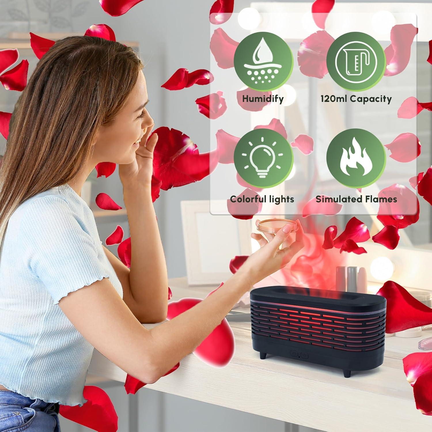 Difusor de Llama Colorida DoReFaSol 120ml Aromaterapia Negro