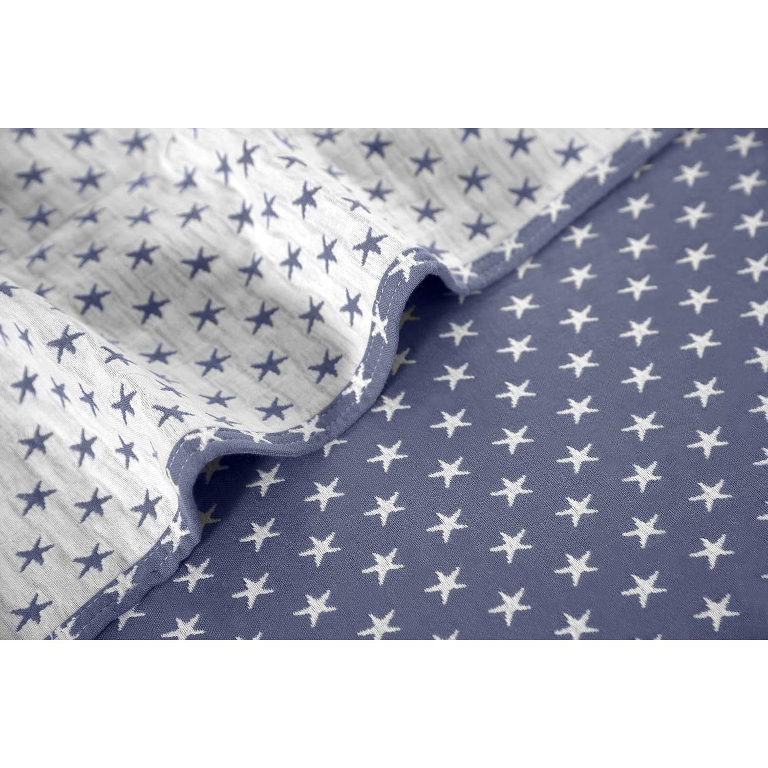 Manta de Algodón Gasa Tres Capas Sterling Creek Queen Azul