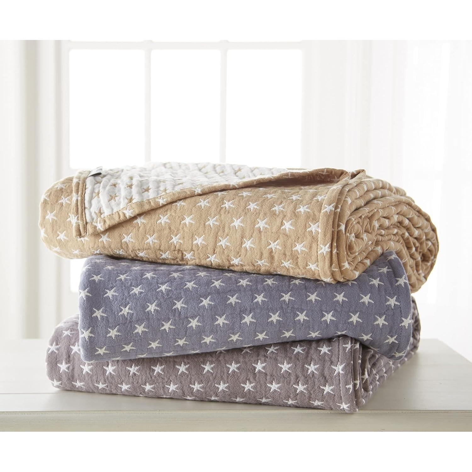 Manta de Algodón Gasa Tres Capas Sterling Creek Queen Azul