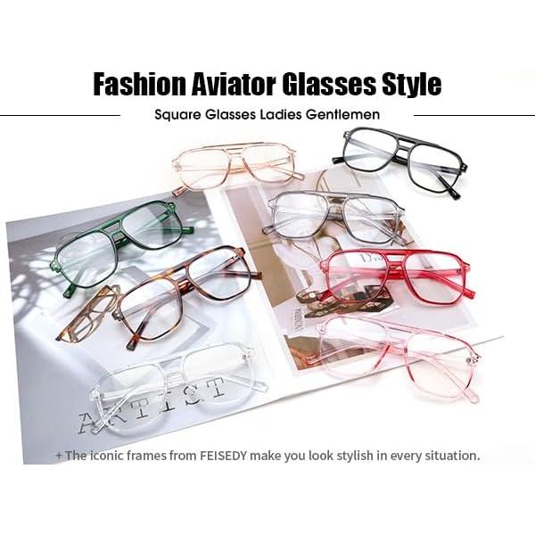 Gafas Anti Luz Azul FEISEDY 2Pack Cuadradas Livianas