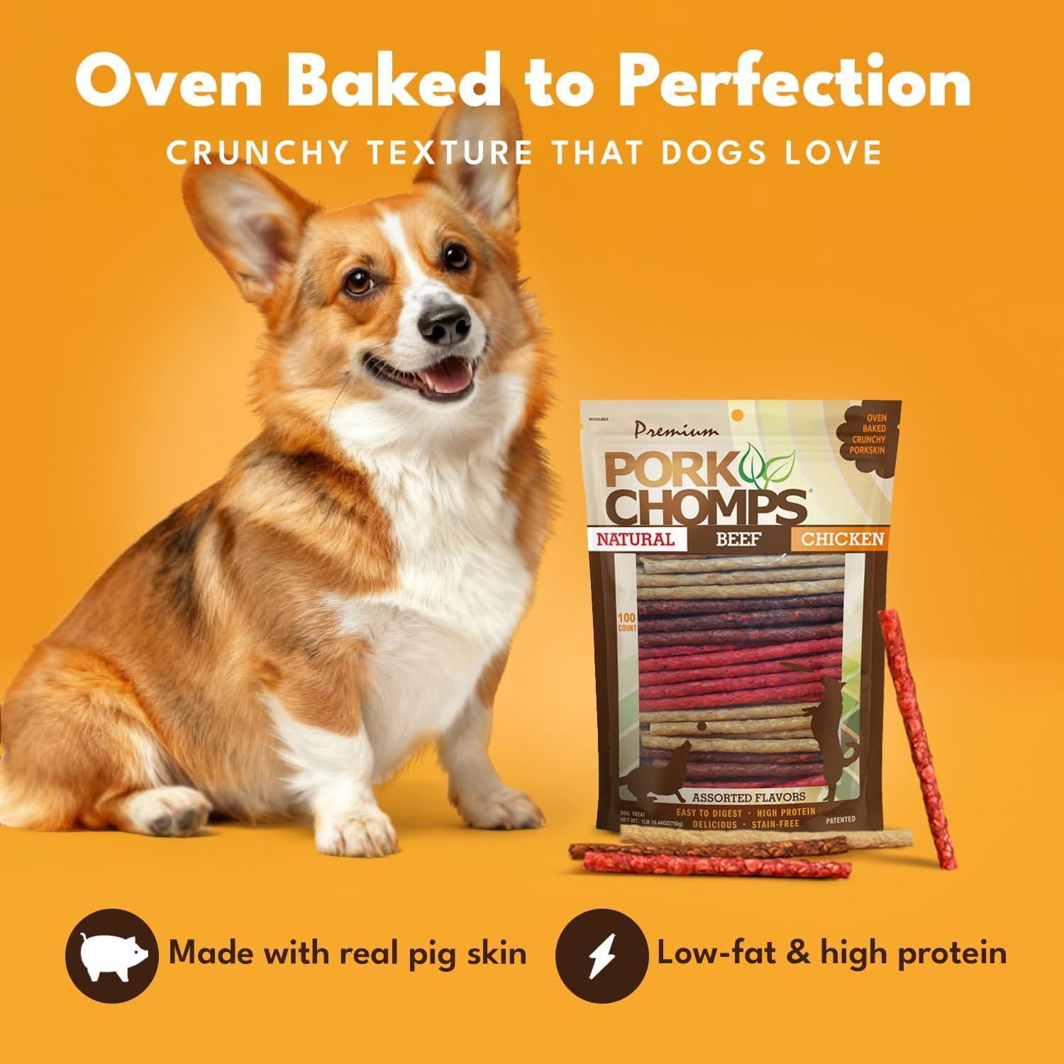 Palitos Munchy Pork Chomps 100 Unidades 5 Pulgadas Sabores Variados