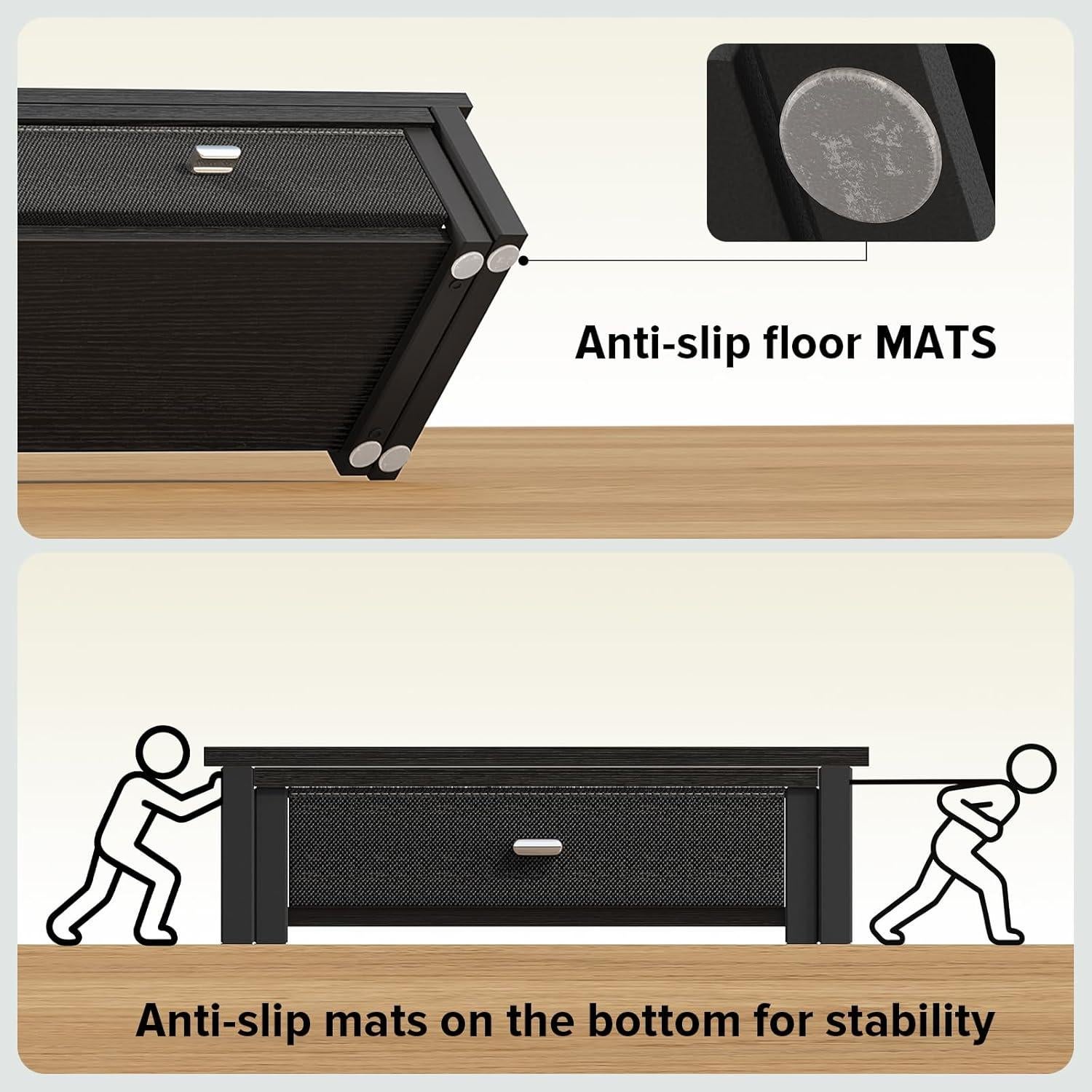 Soporte Doble para Monitor WOHOMO con Cajón Negro 40x20cm
