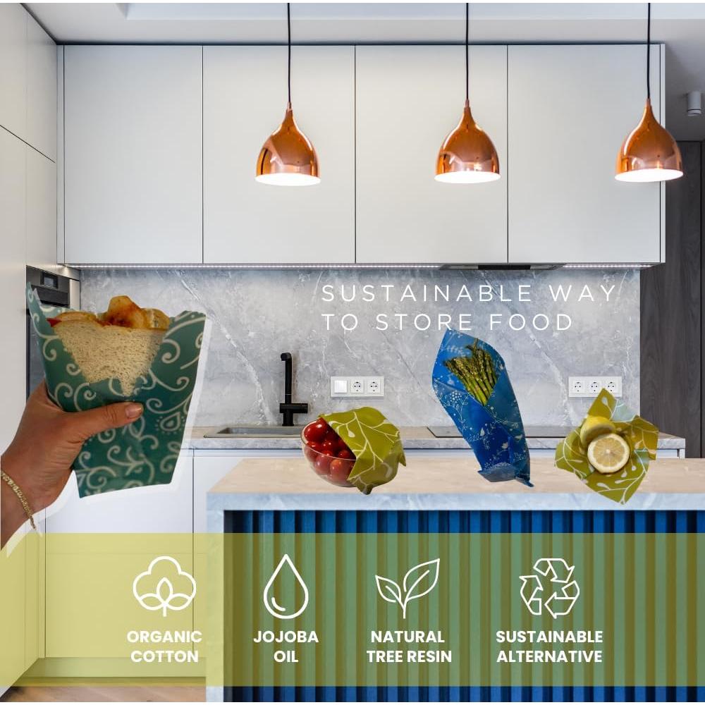 Paquete de 9 Envolturas de Cera de Abeja Ever On Top! 19.6x11 cm