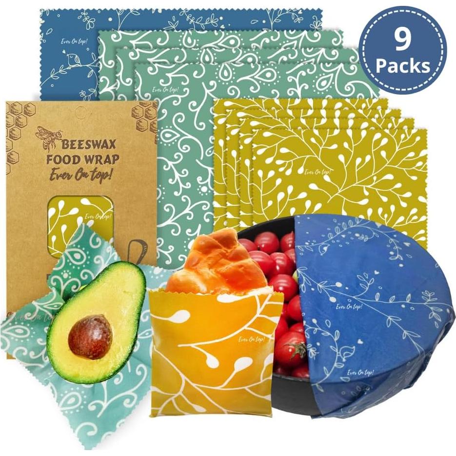 Paquete de 9 Envolturas de Cera de Abeja Ever On Top! 19.6x11 cm