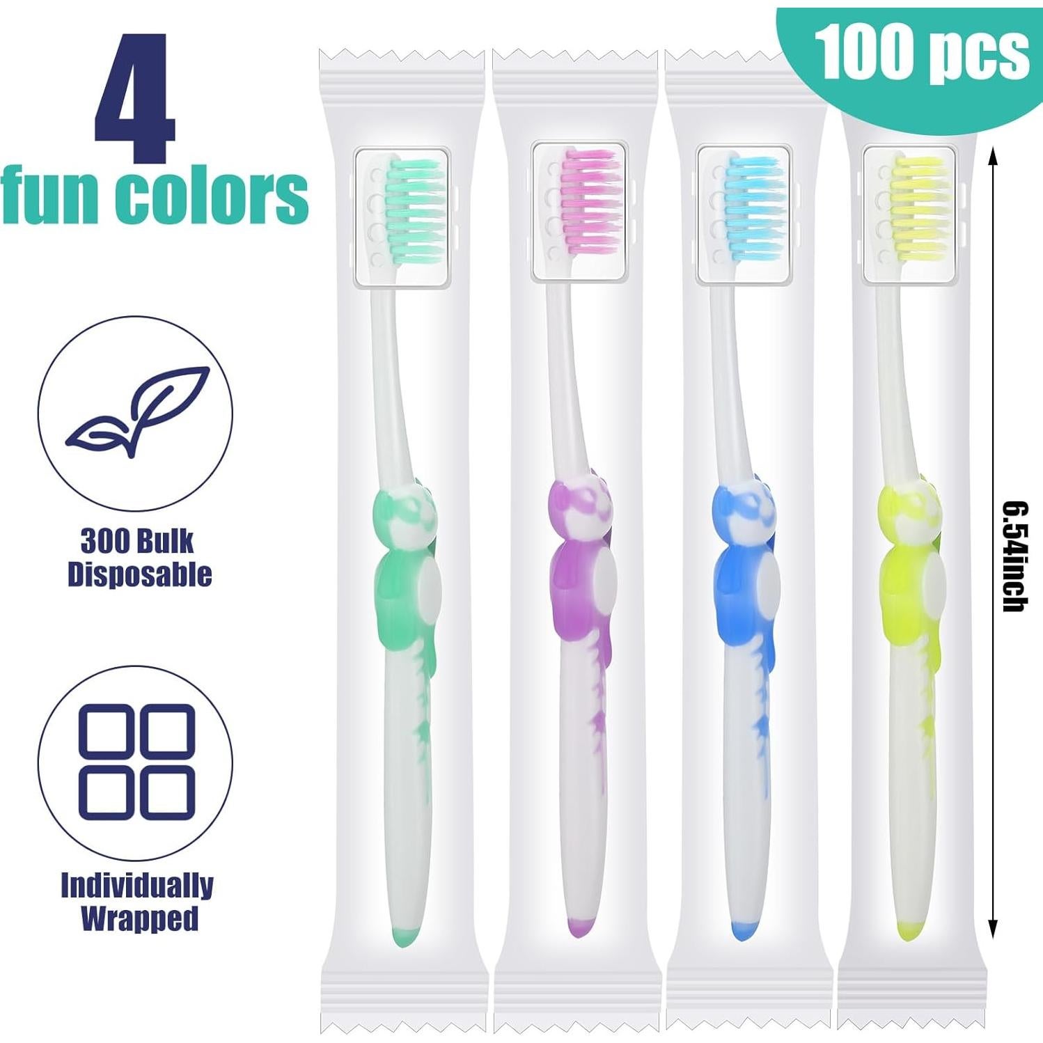 Cepillos de Dientes para Niños Bokon 100 Pcs Suaves Panda