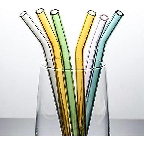 Pajitas de Vidrio Reutilizables LYthE 20cm 8Pcs Ecológicas