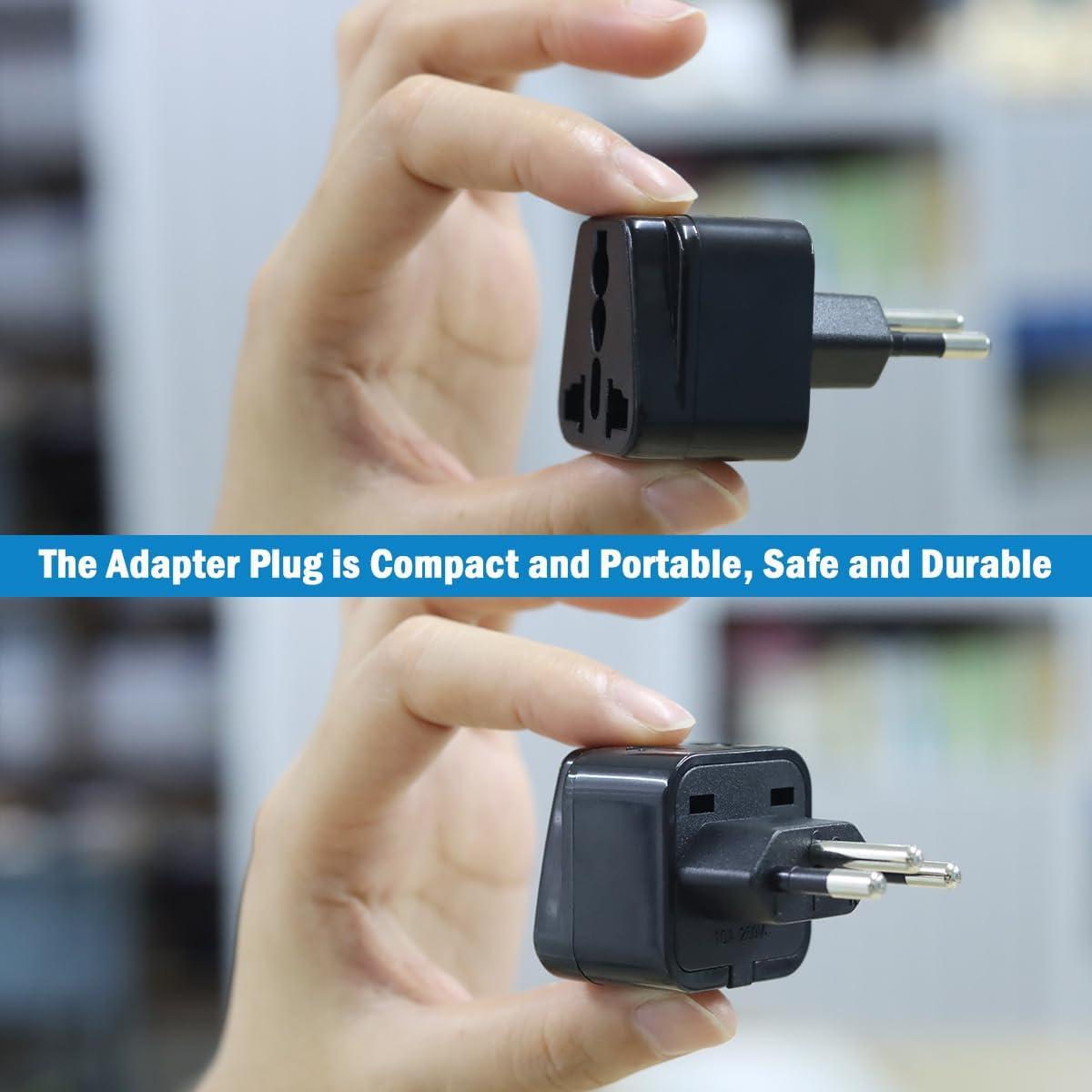 Adaptador de viaje YIHUA a Argentina y Uruguay, 2 unidades