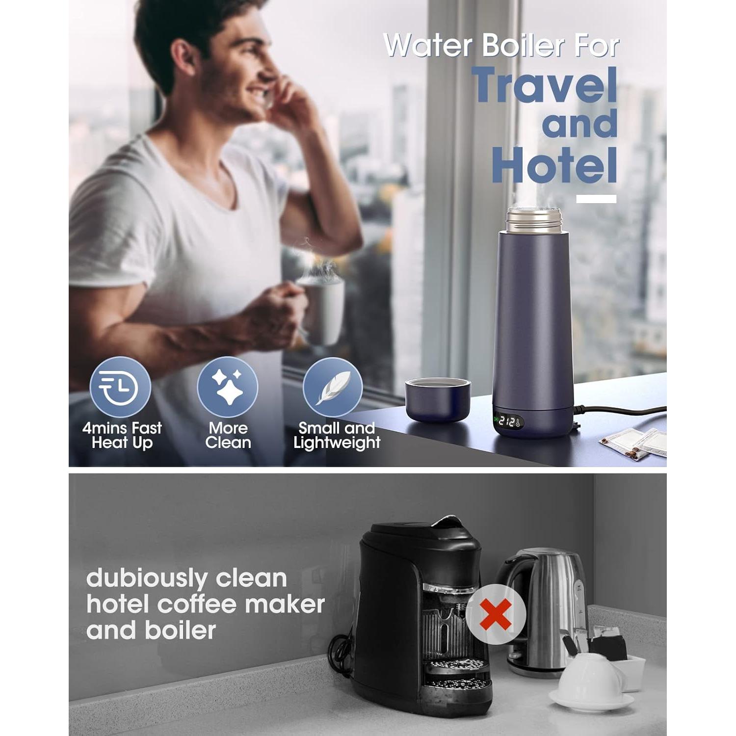 Hervidor Eléctrico Portátil Nicewell Q3 370ml Doble Voltaje 110-240V