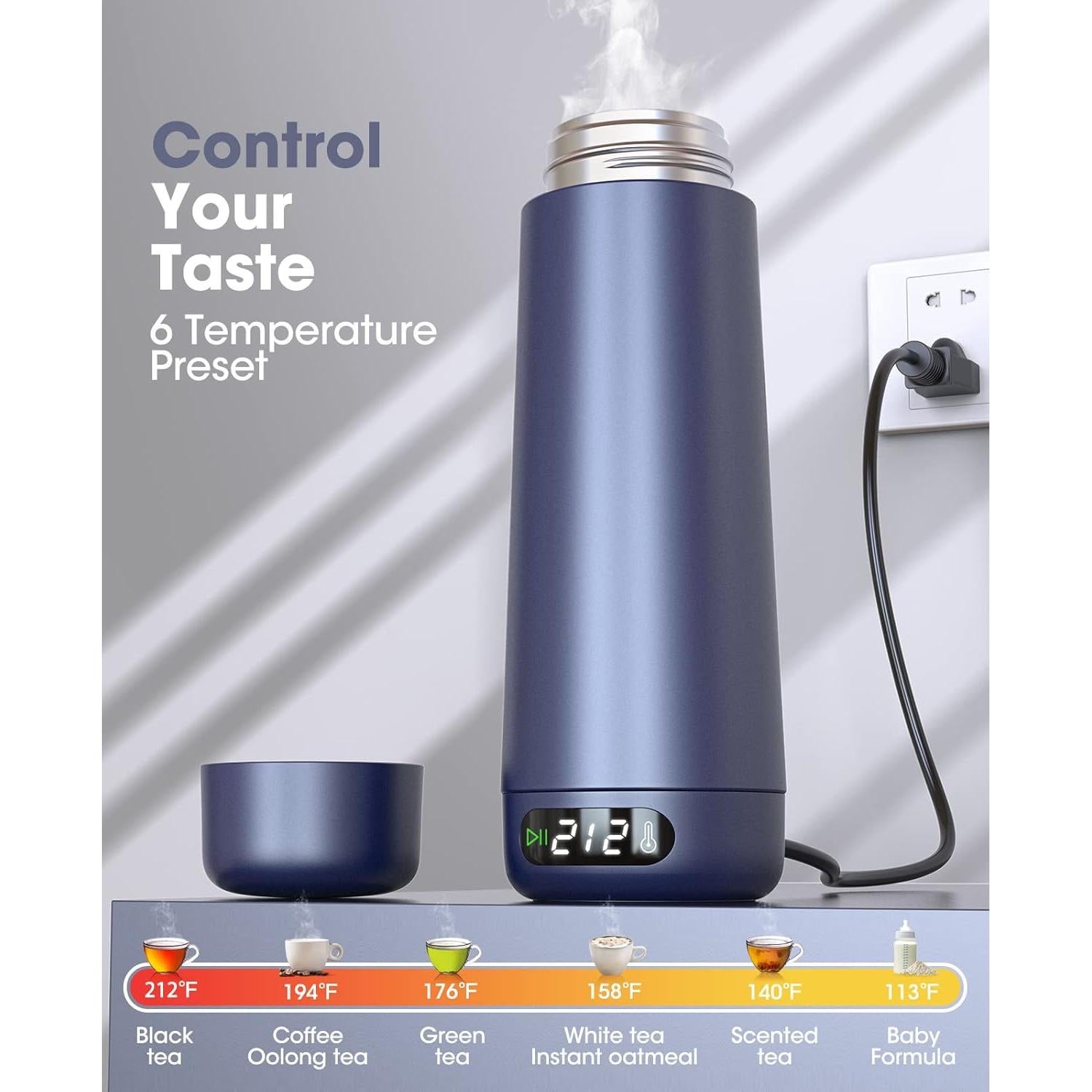 Hervidor Eléctrico Portátil Nicewell Q3 370ml Doble Voltaje 110-240V