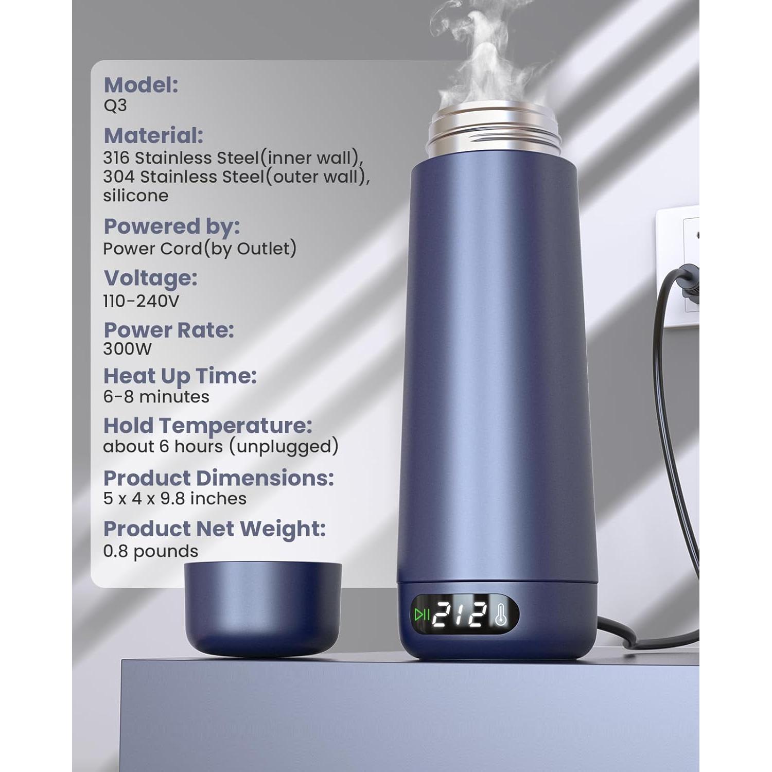 Hervidor Eléctrico Portátil Nicewell Q3 370ml Doble Voltaje 110-240V