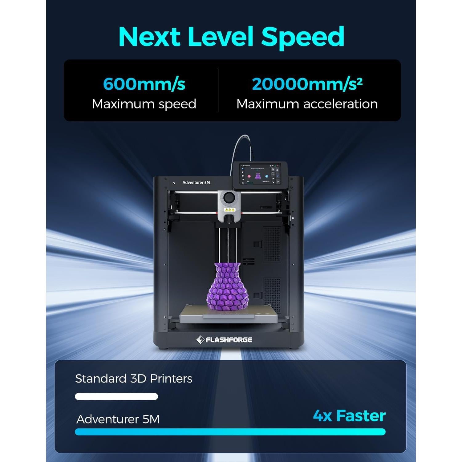 Impresora 3D FLASHFORGE Adventurer 5M 220x220x220mm Alta Velocidad