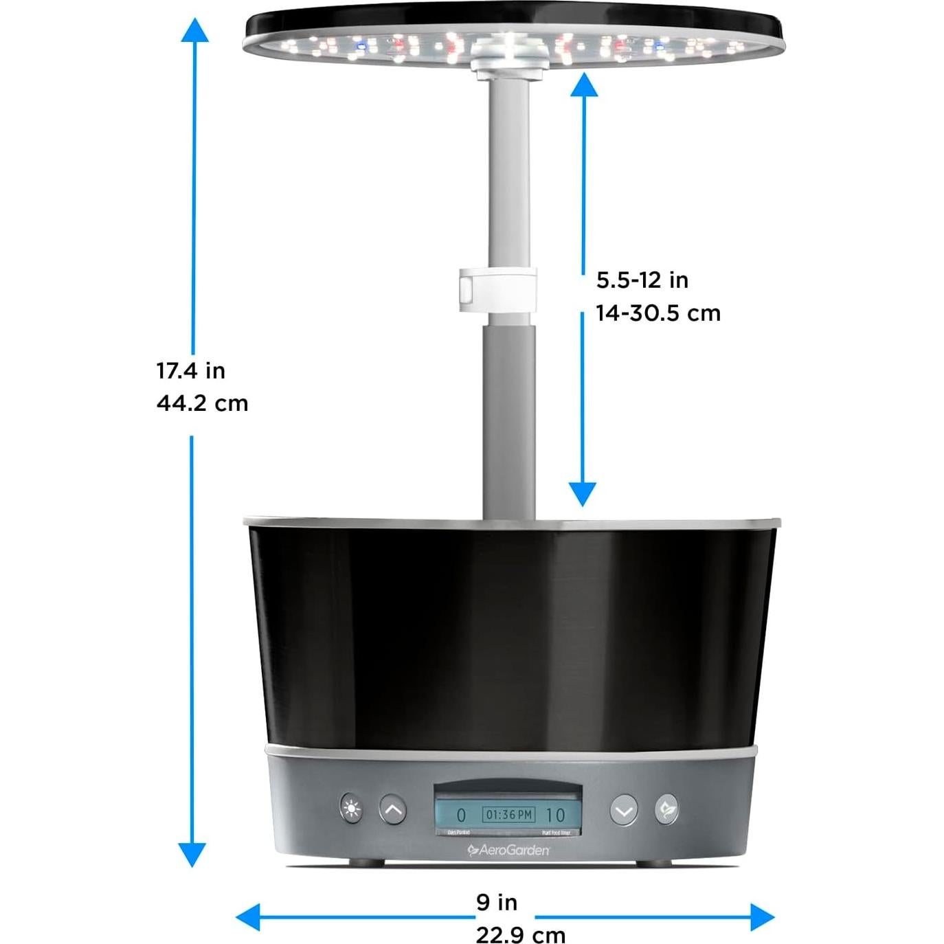 AeroGarden Harvest Elite 360 Jardín Hidropónico Interior Platino