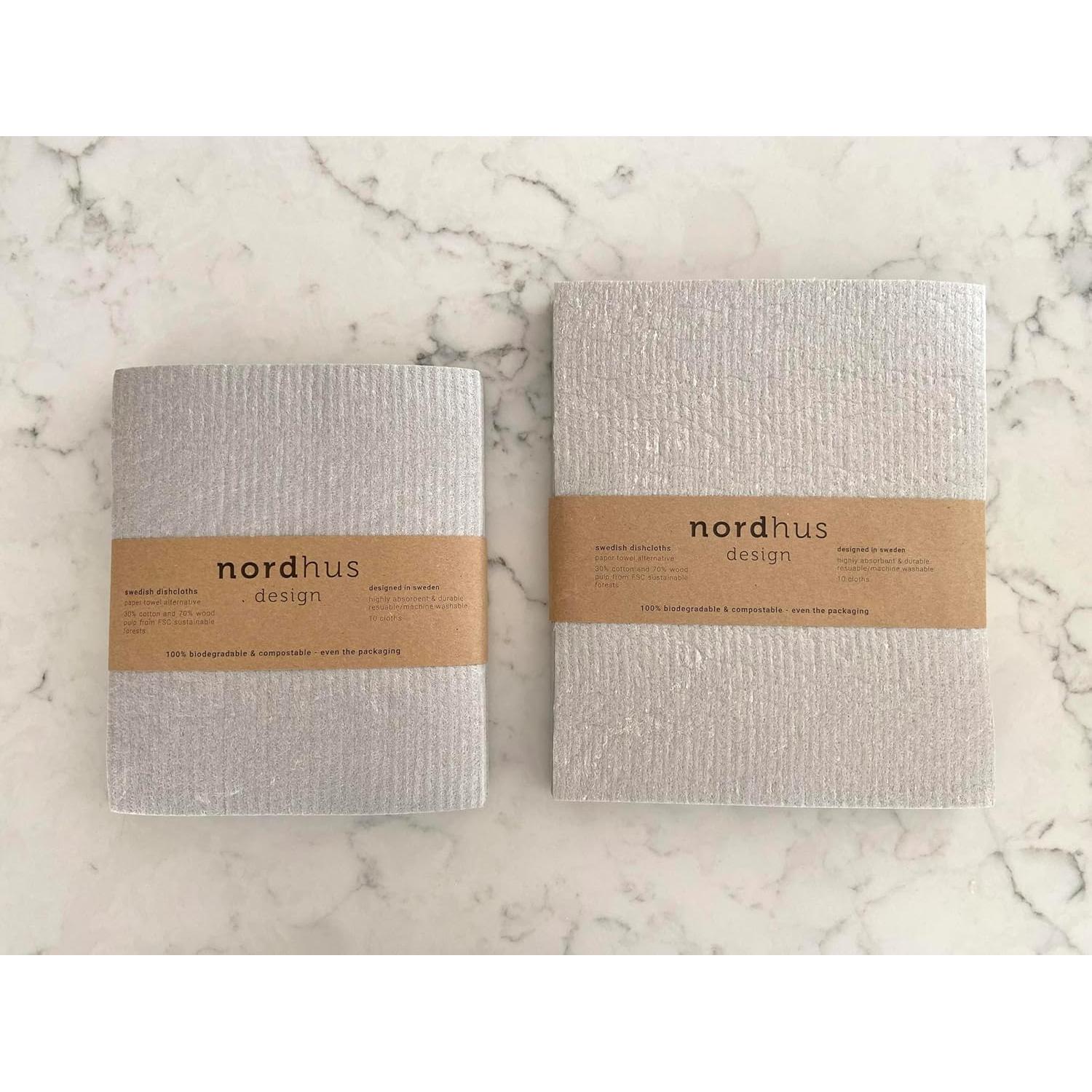 Paños de Cocina Suecos Grandes Nordhus Design - 10 Unidades Gris