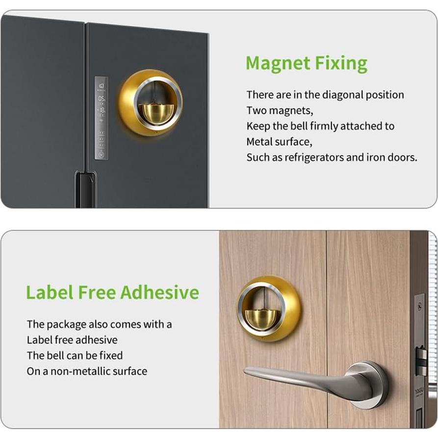 Campana de Timbre Decorativa Meowlian Oro 10,59x10,31cm