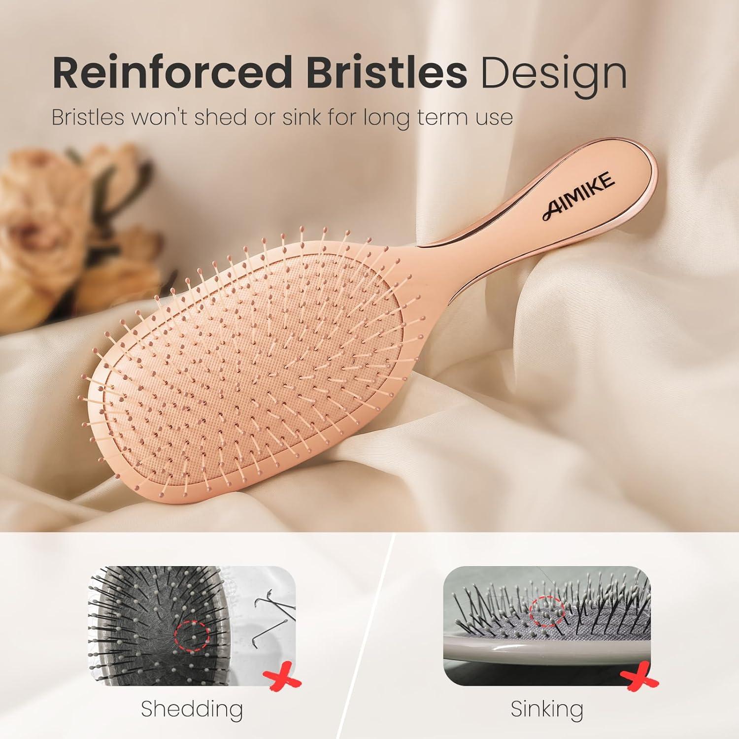 Cepillo Desenredante AIMIKE Luxe Rosa, Sin Dolor, 22.8x7.5cm