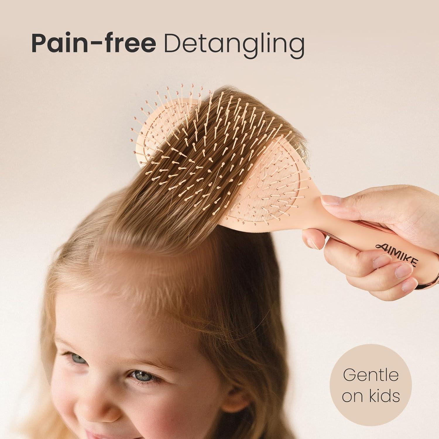 Cepillo Desenredante AIMIKE Luxe Rosa, Sin Dolor, 22.8x7.5cm