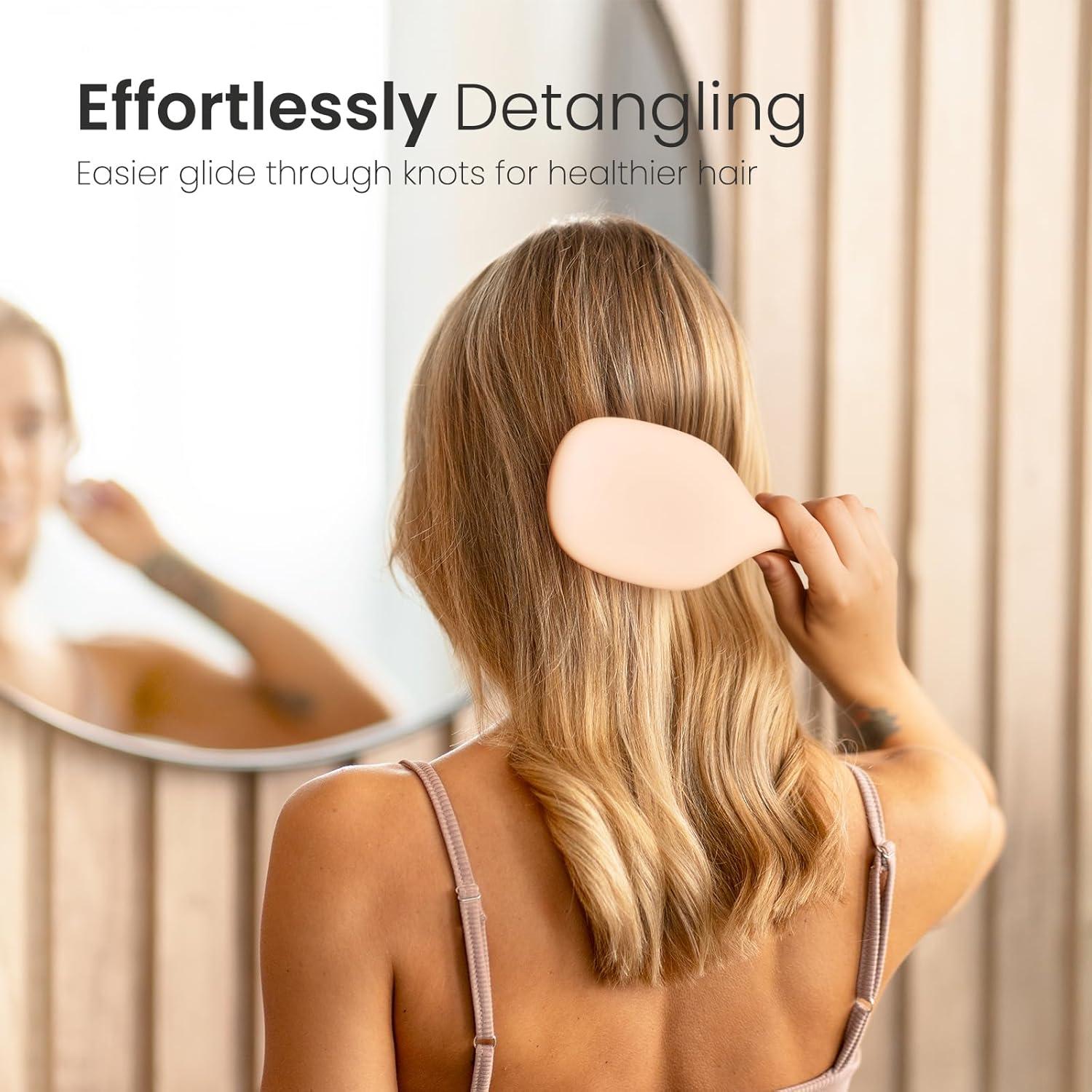 Cepillo Desenredante AIMIKE Luxe Rosa, Sin Dolor, 22.8x7.5cm