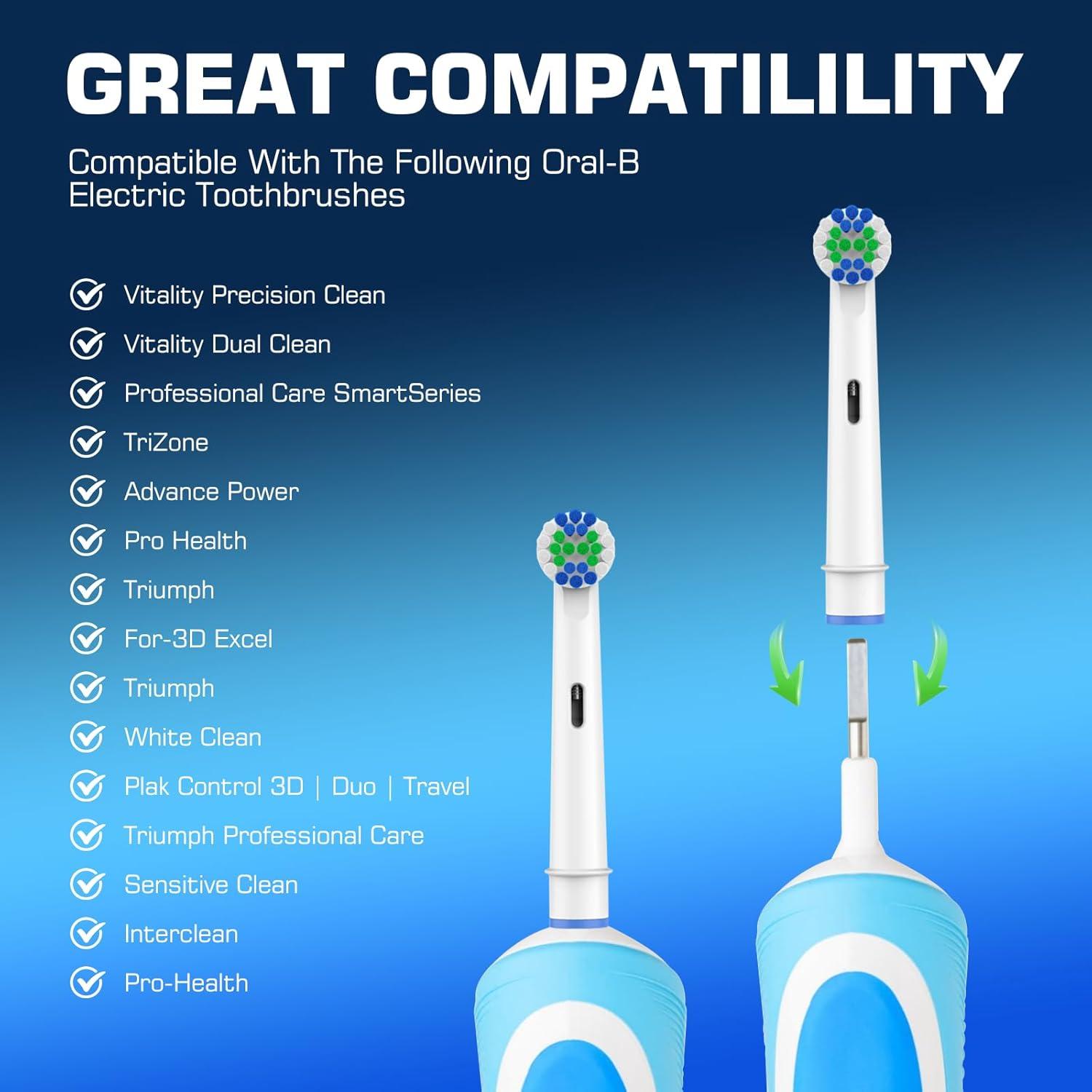 Cabezas de cepillo de dientes ELFIN compatibles Oral B - 8 unidades suaves