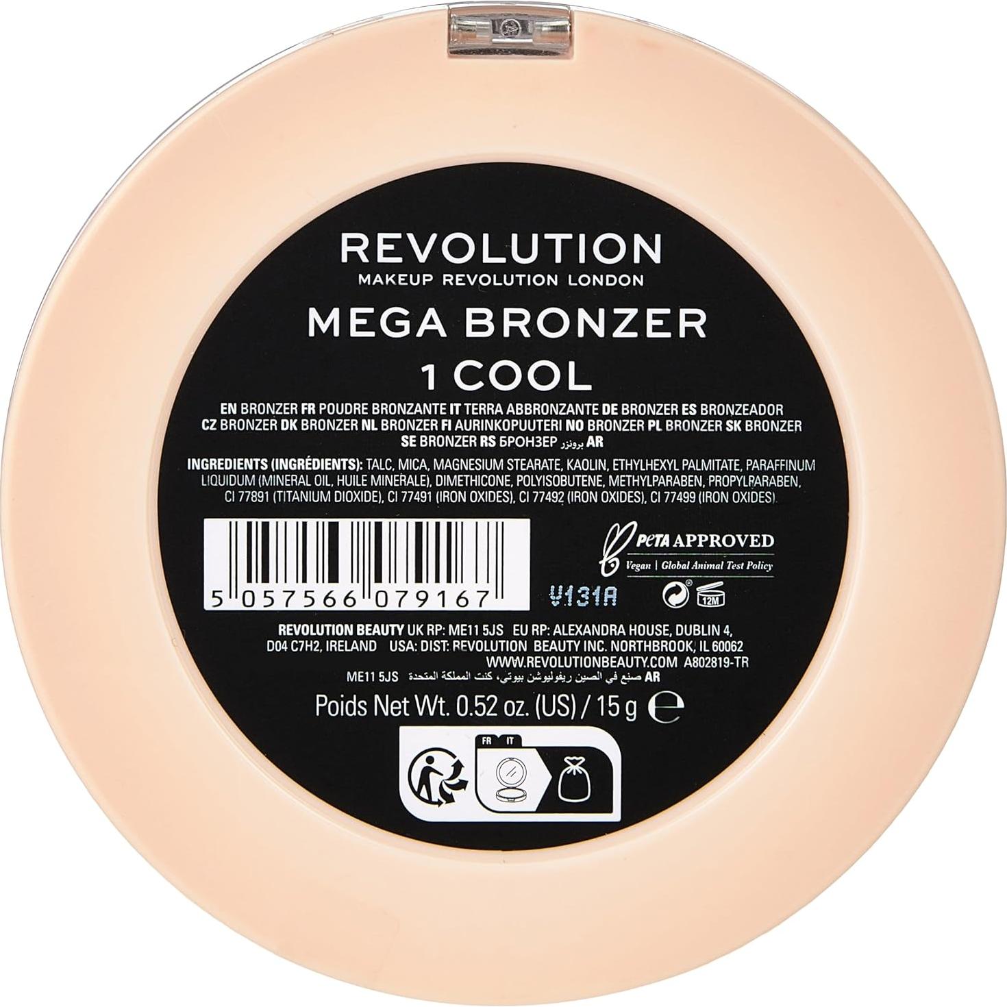 Bronceador Mega Revolution 15g Acabado Mate Vegano Frío