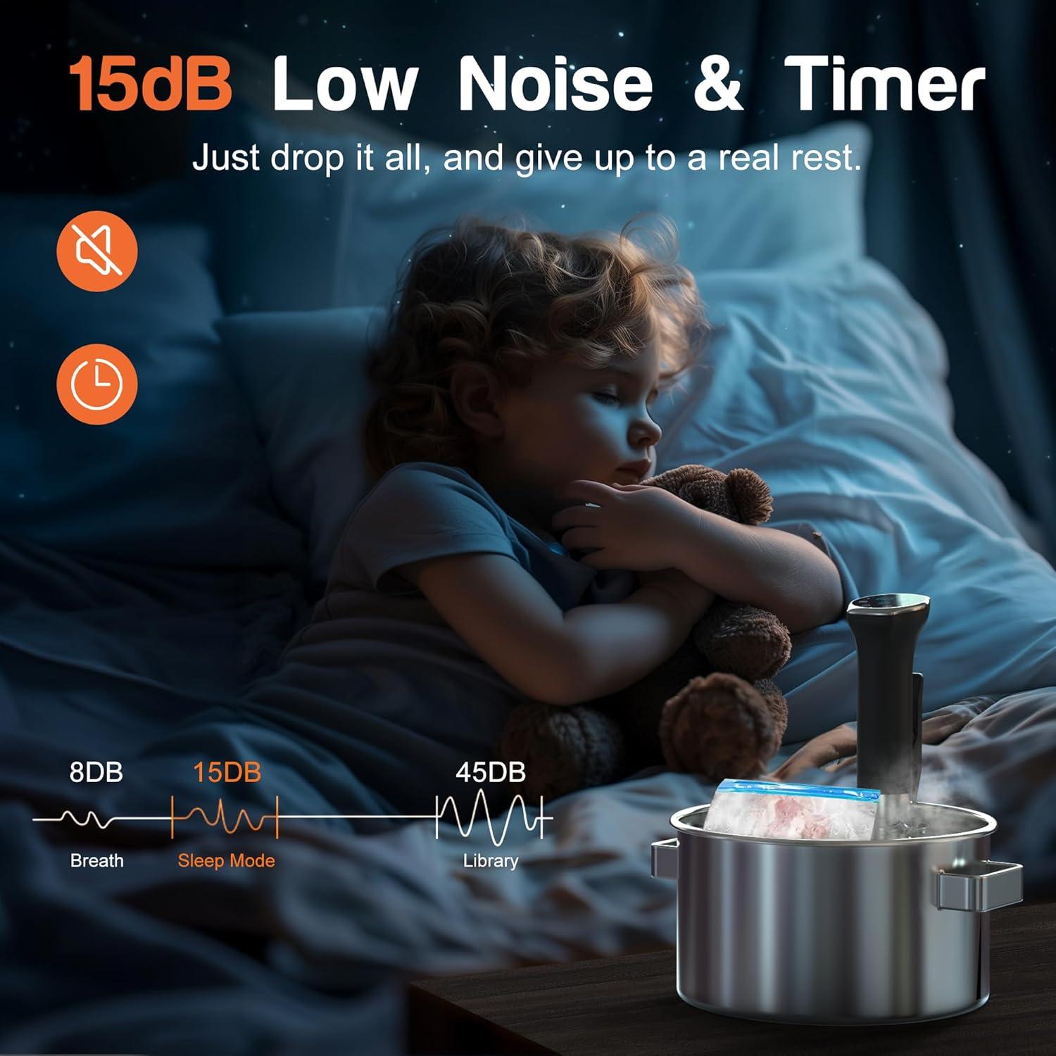 Hobsir Sous Vide 1100W con App Wifi y Temporizador - Acero Inoxidable