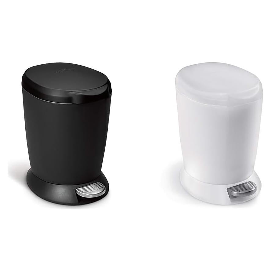 Basurero Redondo 6 Litros simplehuman Negro y Blanco