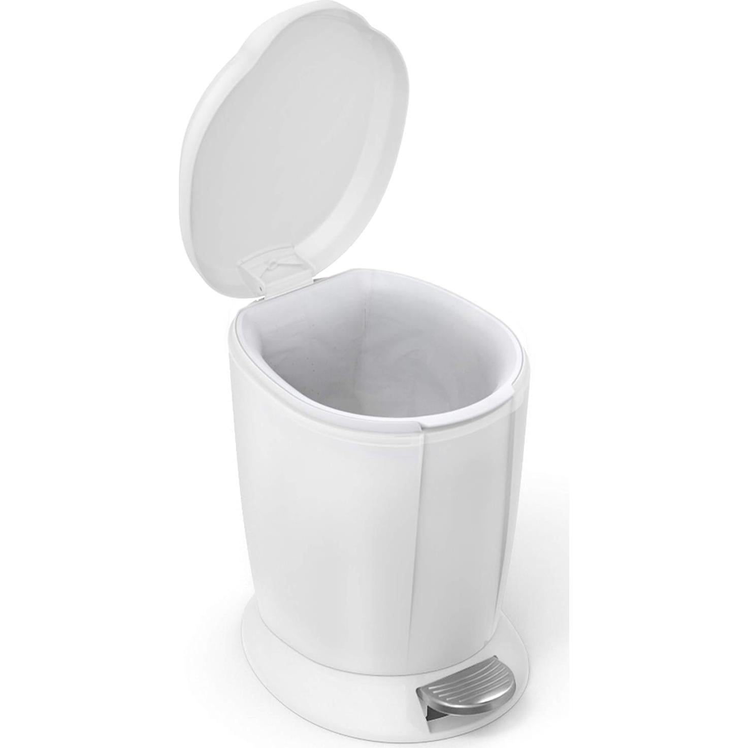 Basurero Redondo 6 Litros simplehuman Negro y Blanco